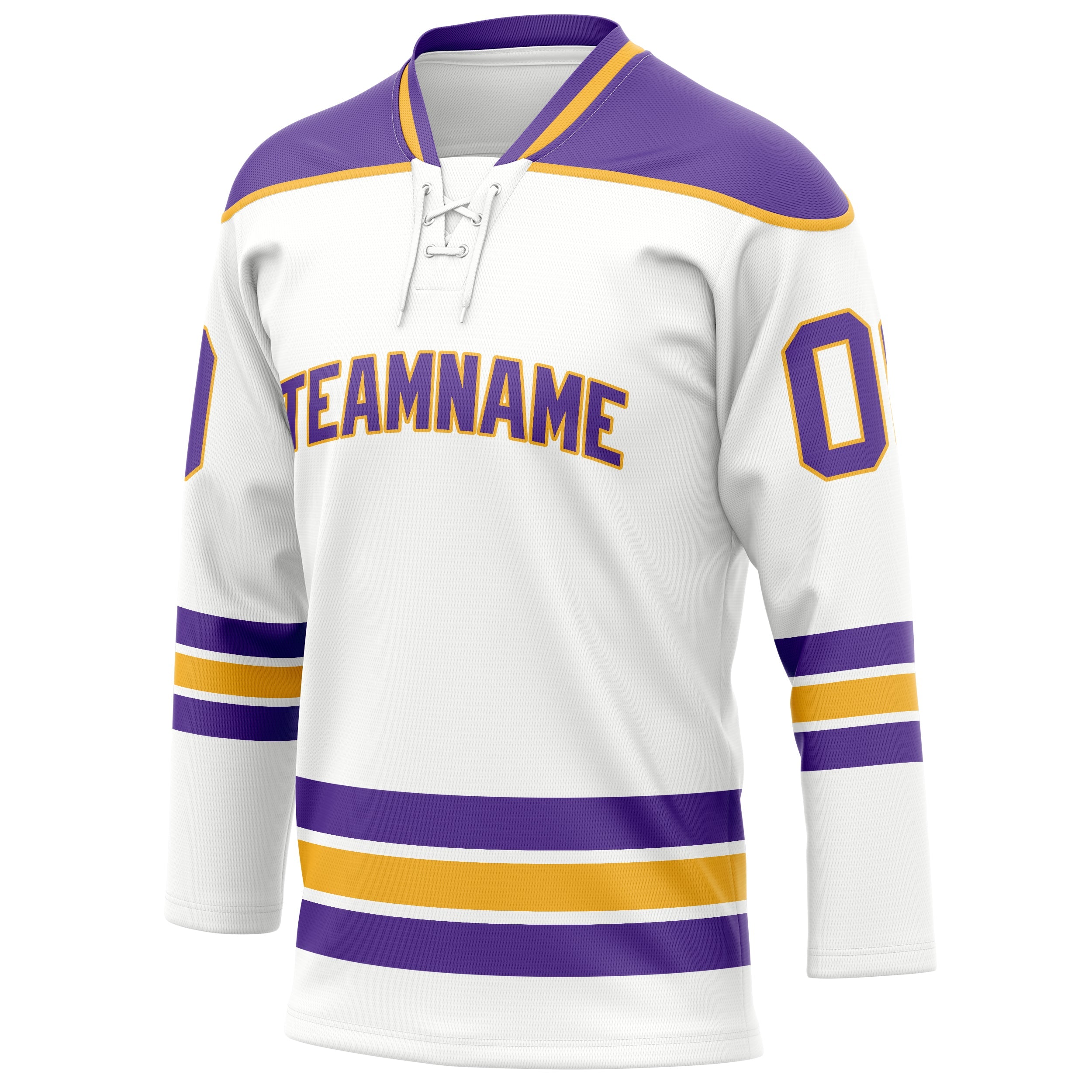 Custom White Purple Solid Colour Hockey Jersey