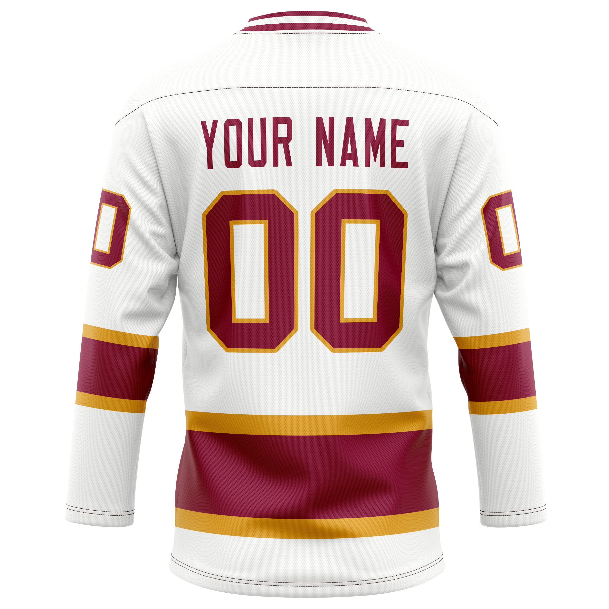 Custom White Red Solid Colour Hockey Jersey