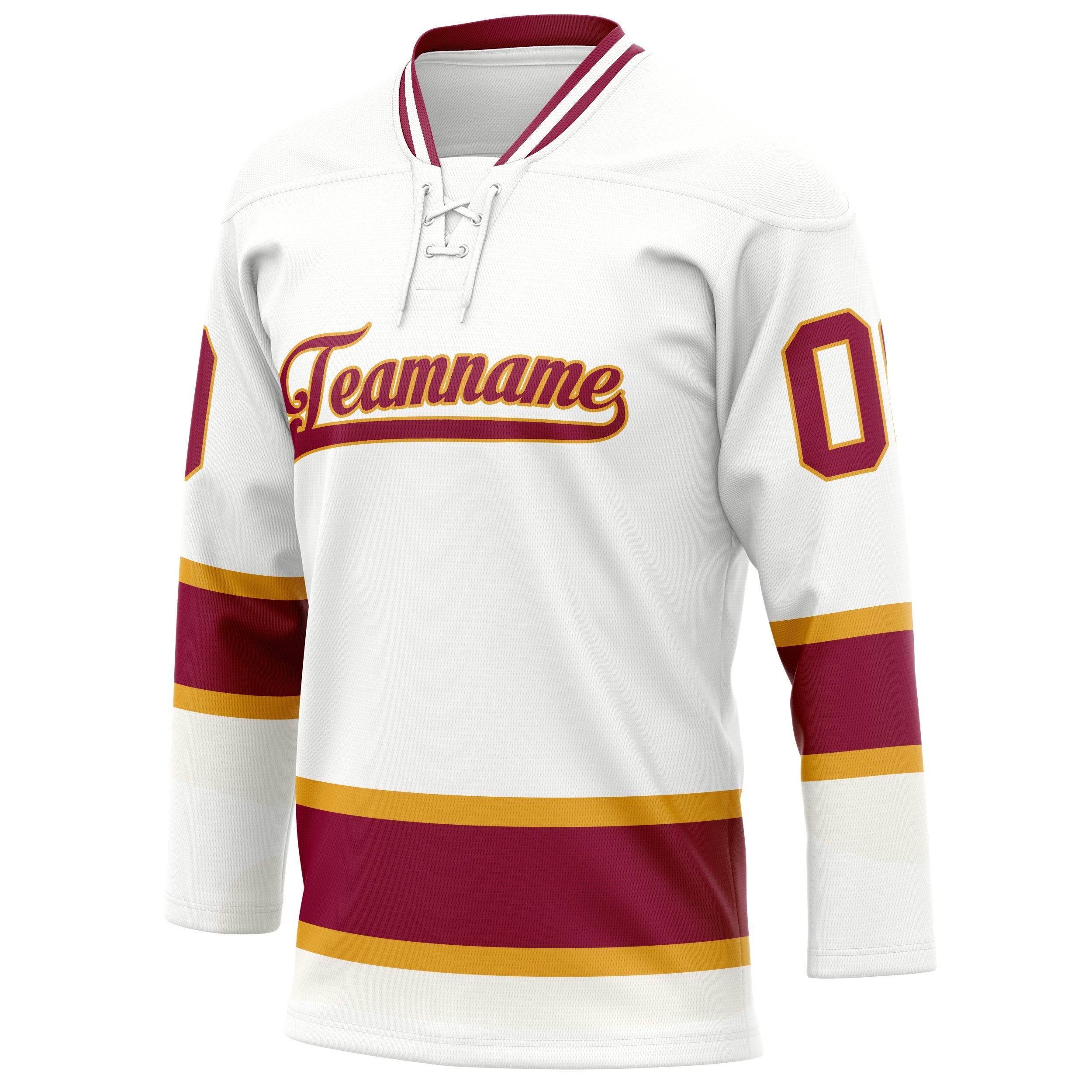 Custom White Red Solid Colour Hockey Jersey