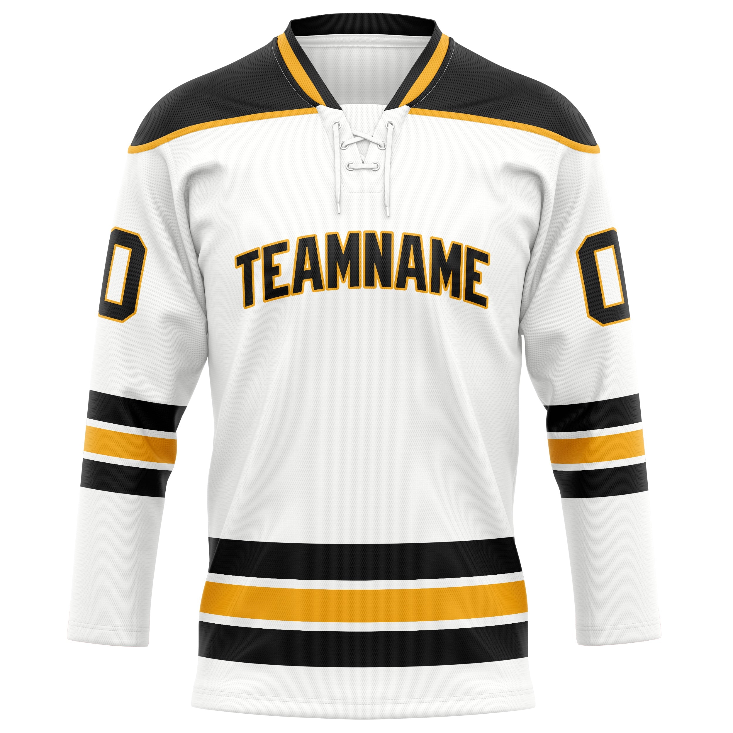 Custom White Black Solid Colour Hockey Jersey
