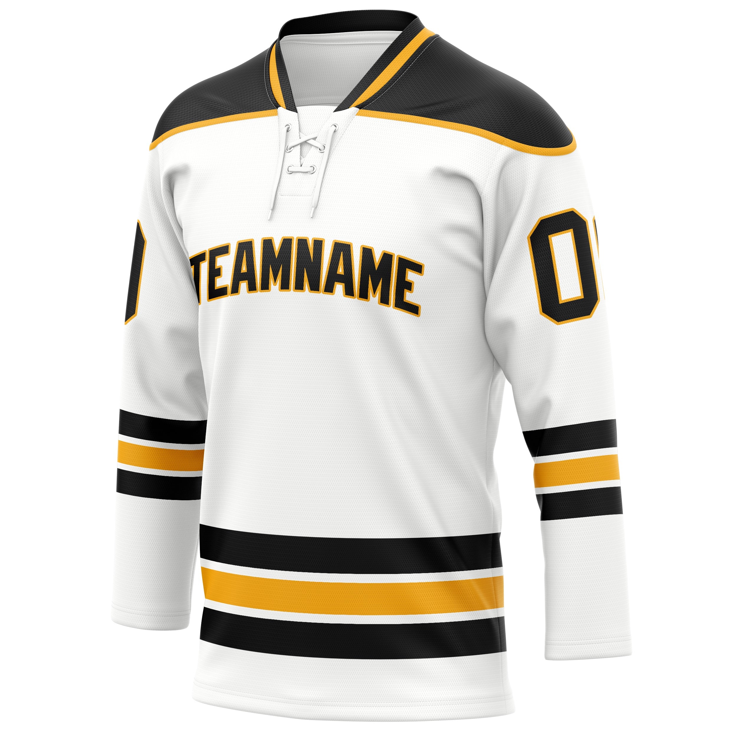 Custom White Black Solid Colour Hockey Jersey