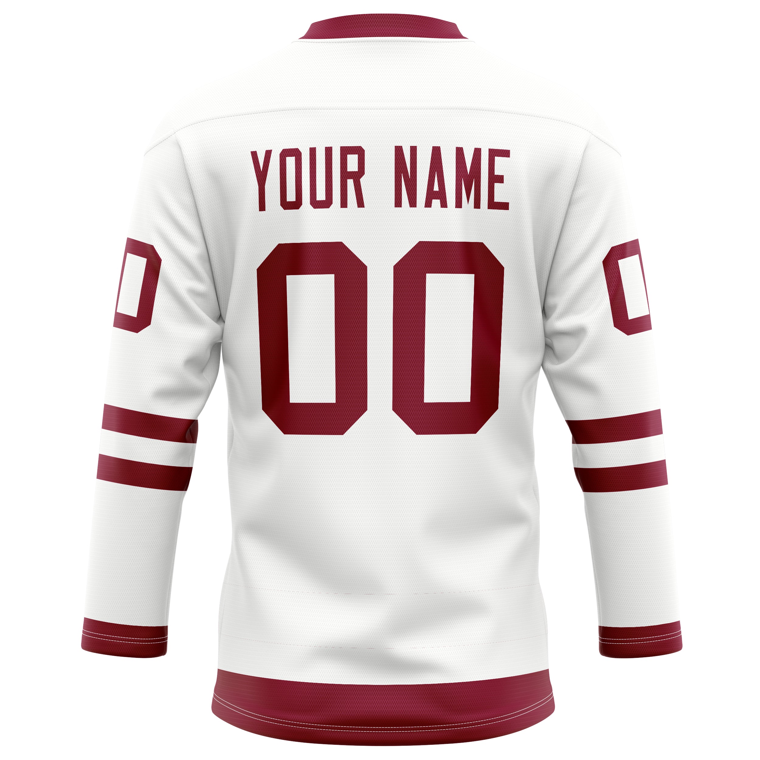 Custom White Maroon Solid Colour Hockey Jersey