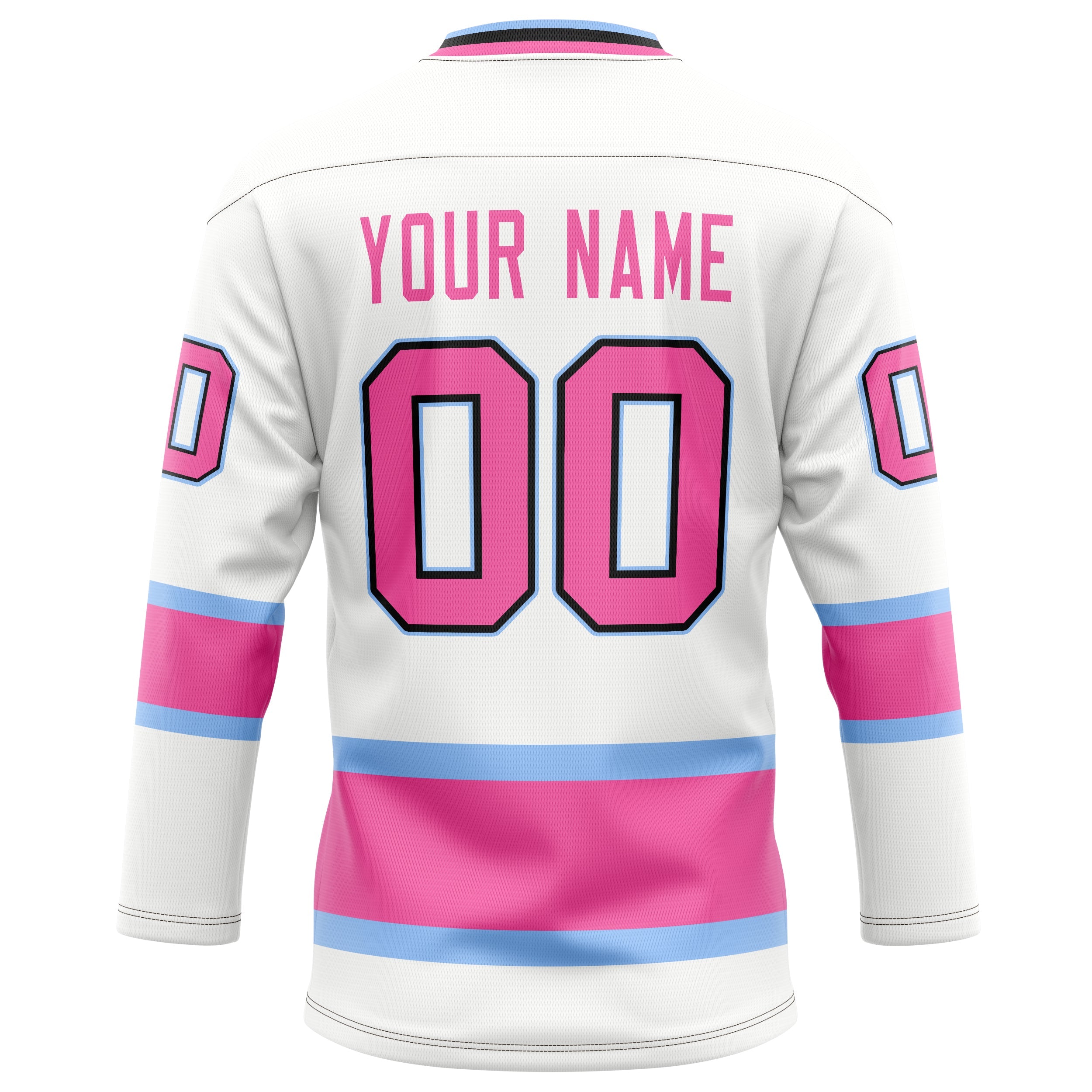 Custom White Pink Solid Colour Hockey Jersey