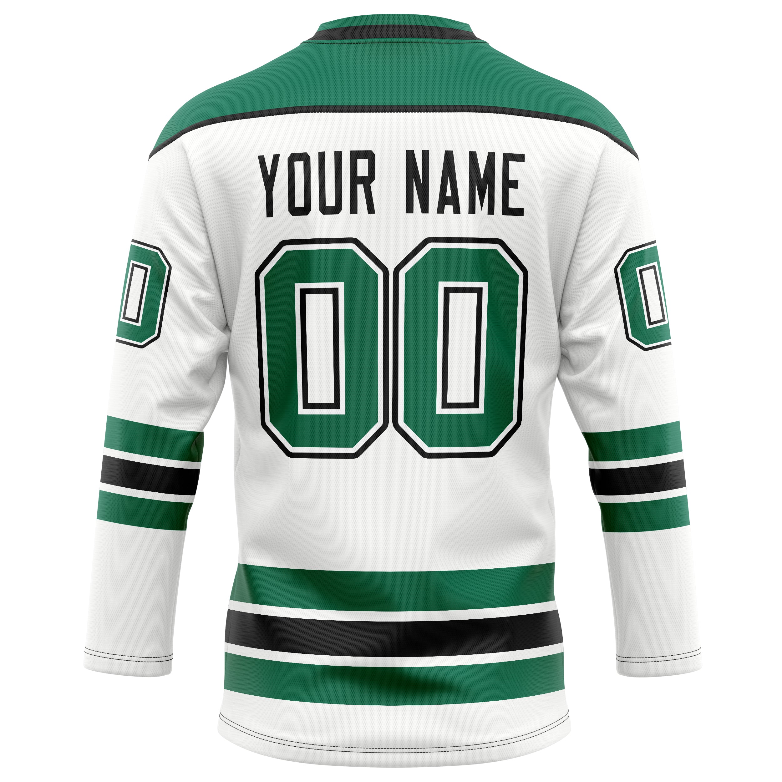 Custom White Kelly Green Solid Colour Hockey Jersey