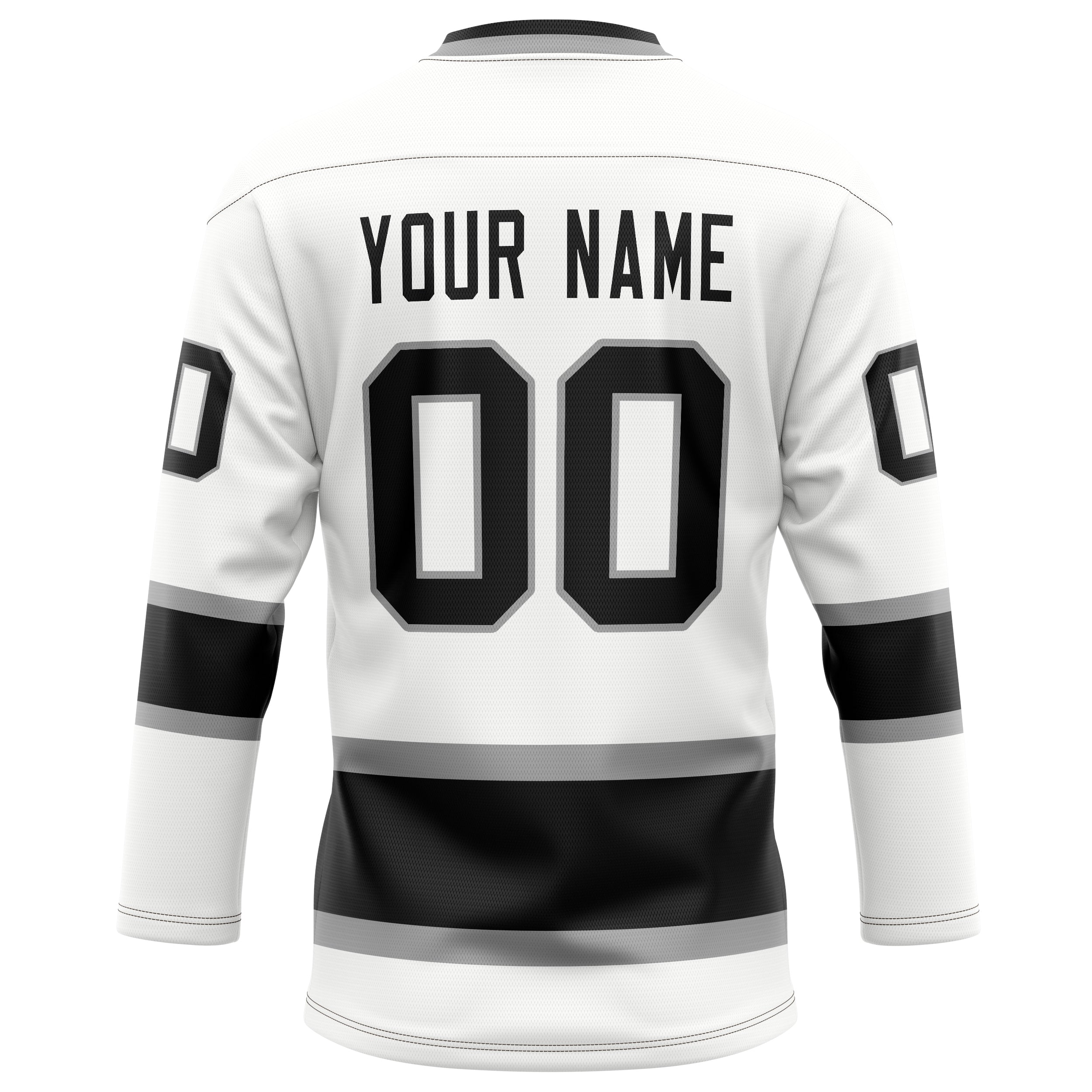 Custom White Black Solid Colour Hockey Jersey