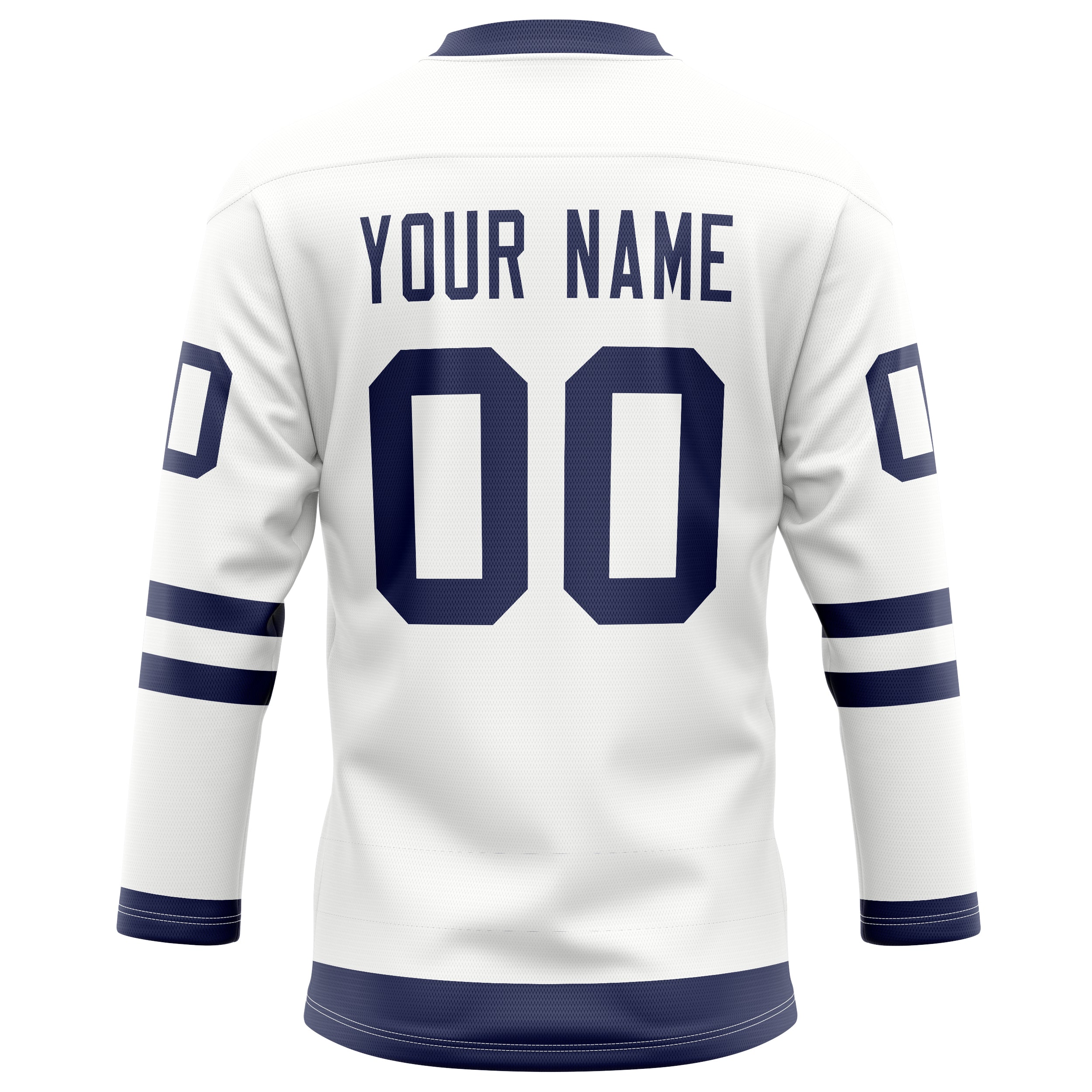 Custom White Navy Solid Colour Hockey Jersey