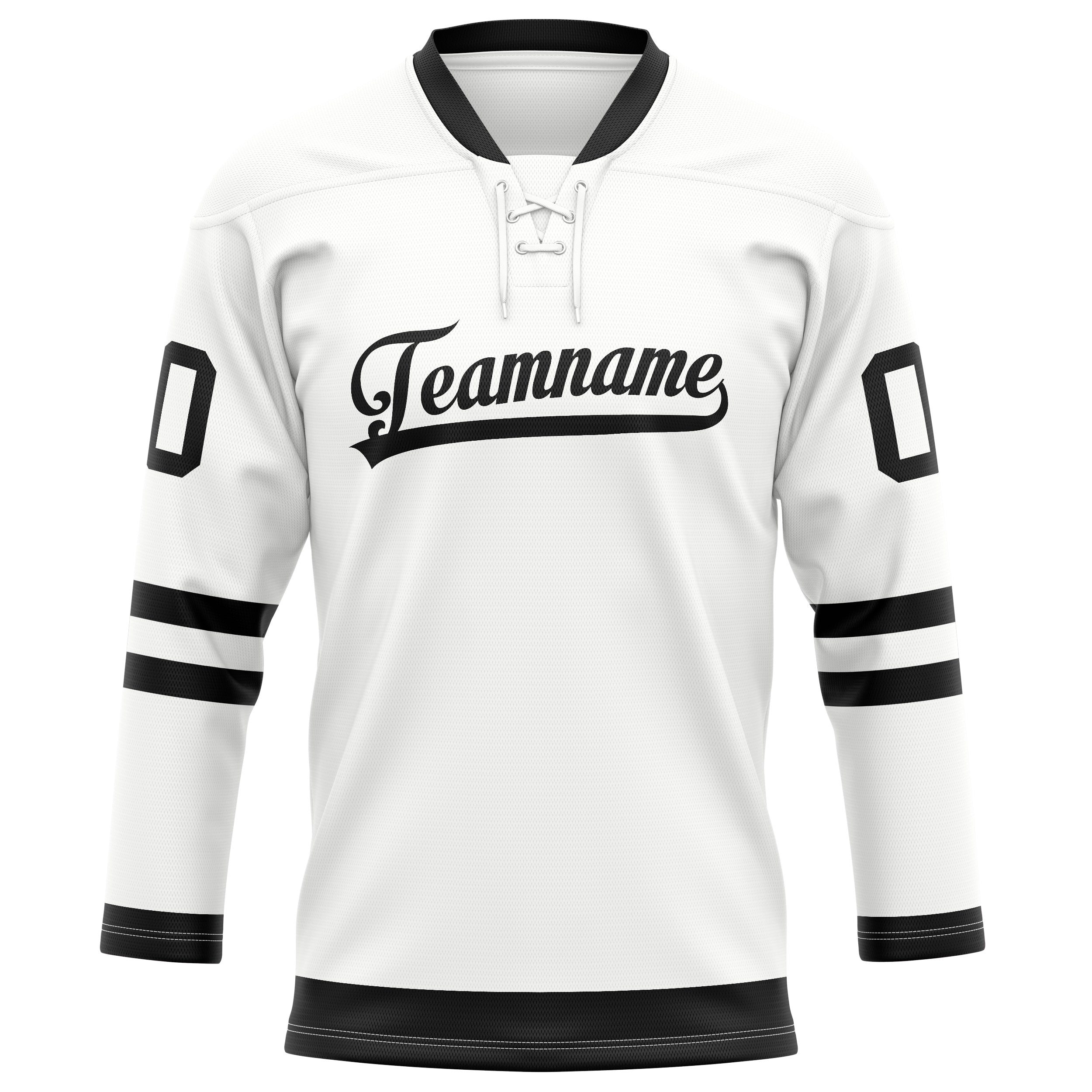 Custom White Black Solid Colour Hockey Jersey