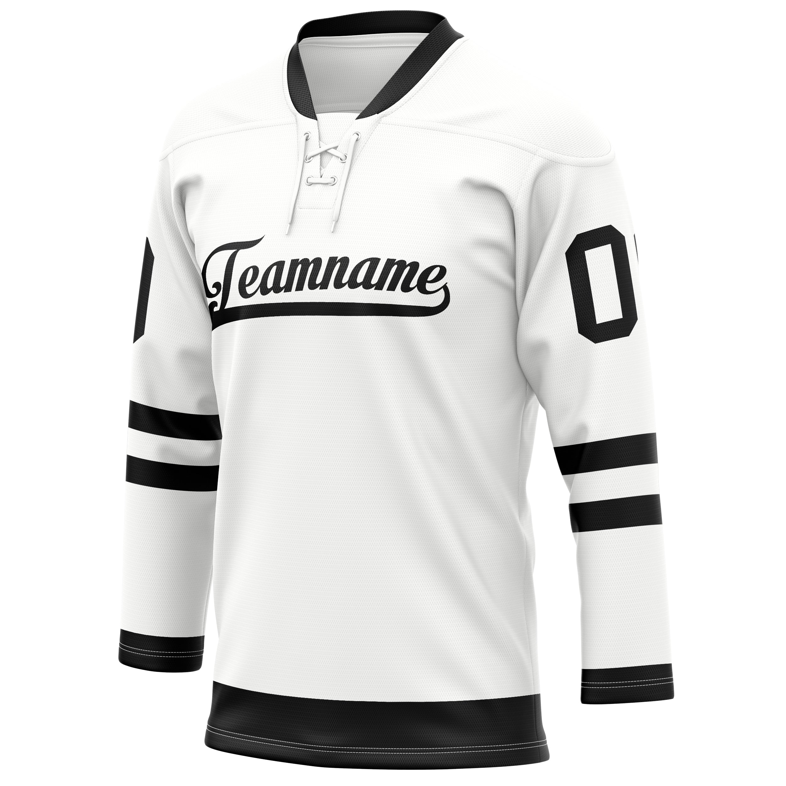Custom White Black Solid Colour Hockey Jersey