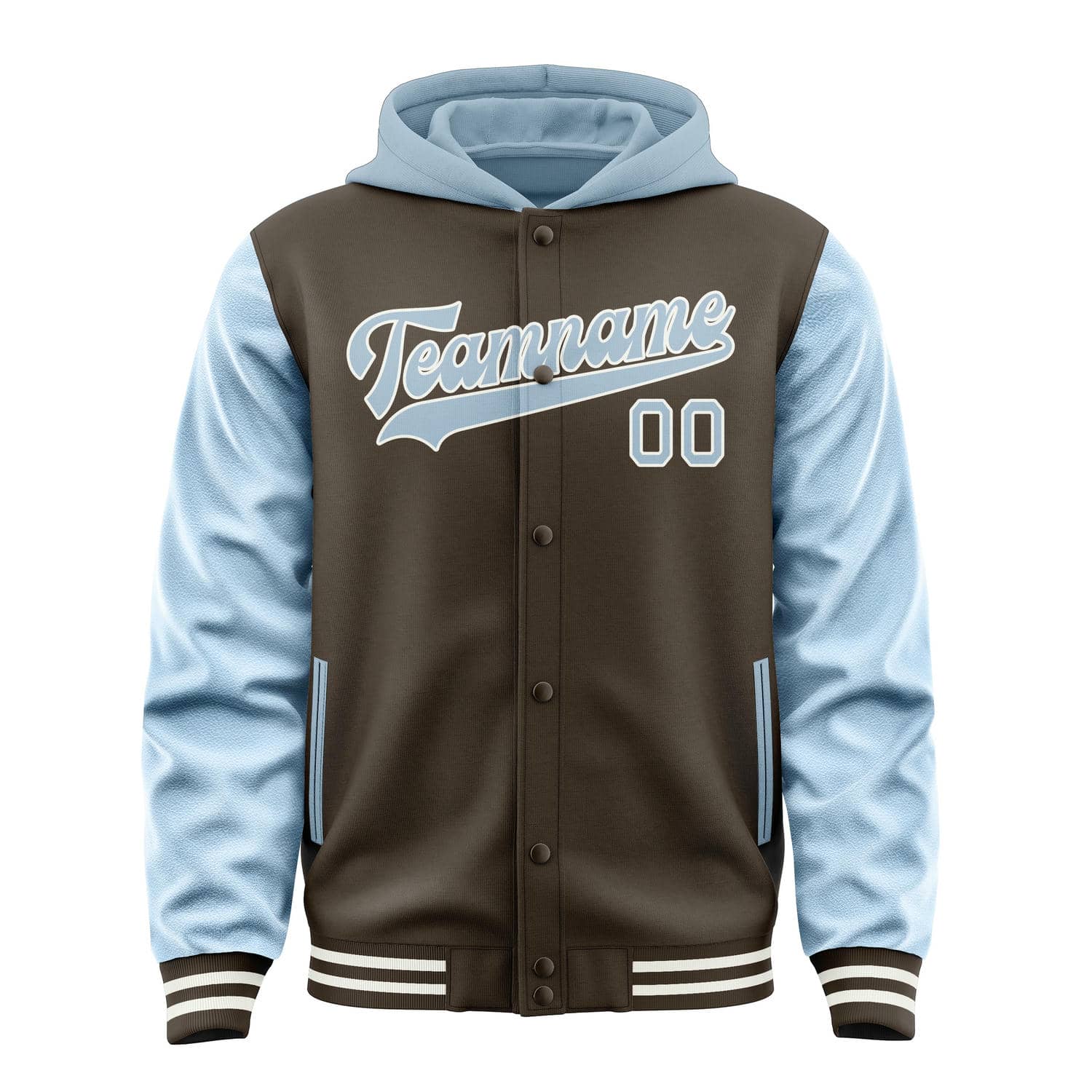 Custom Brown Light Blue Jacket