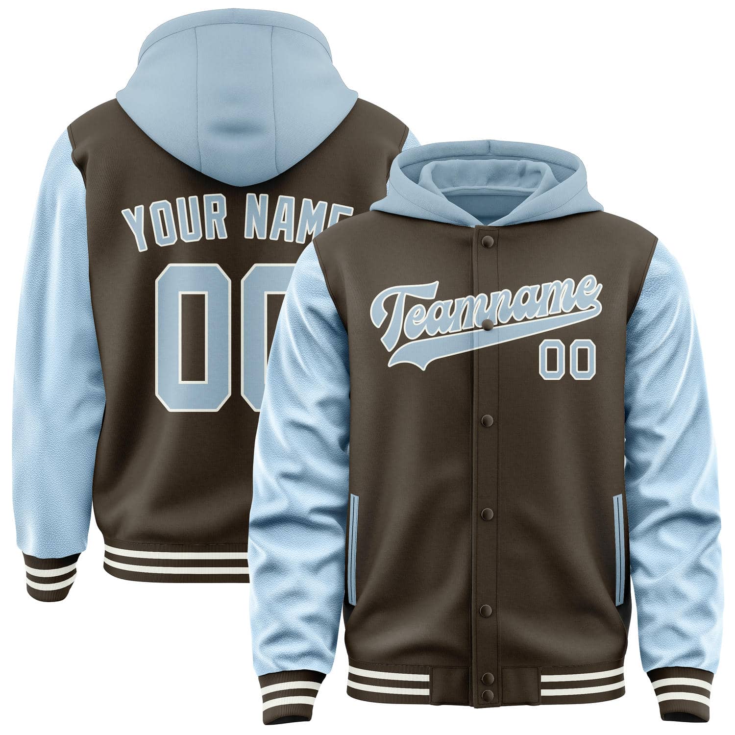 Custom Brown Light Blue Jacket