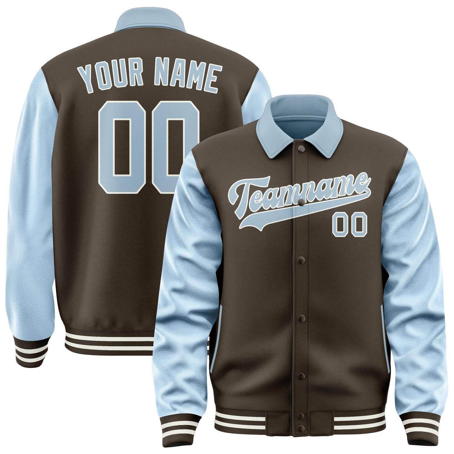 Custom Brown Light Blue Jacket