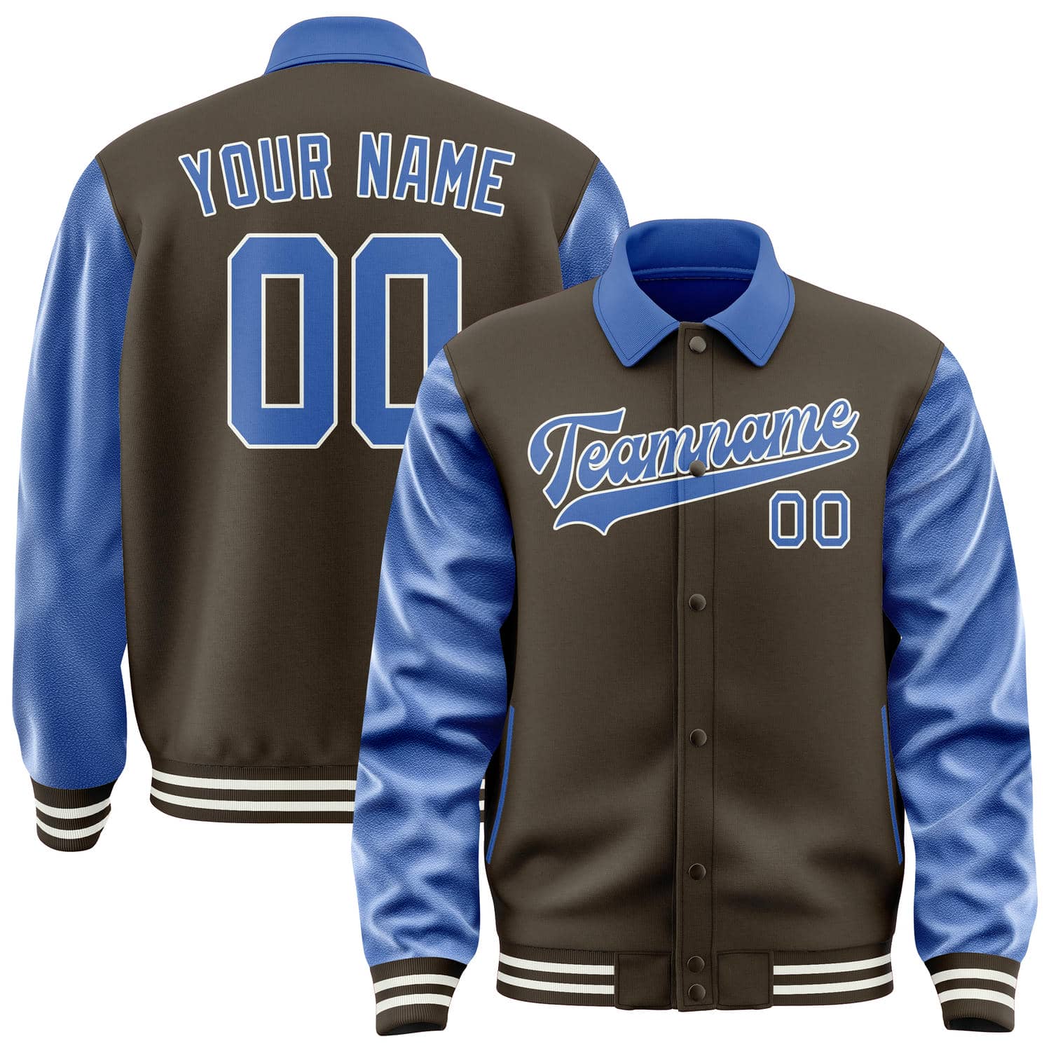Custom Brown Sky Blue Jacket