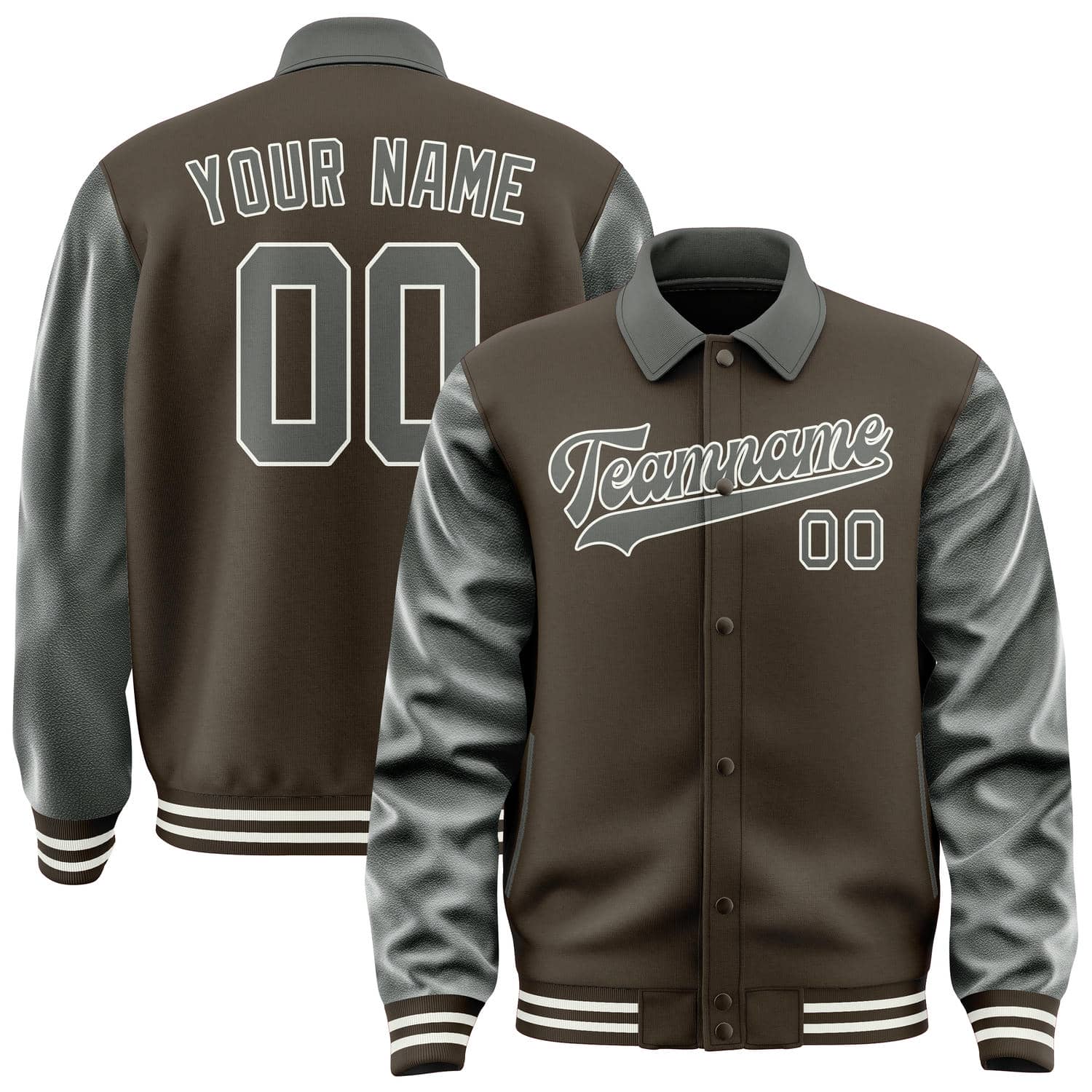 Custom Brown Dark Grey Jacket