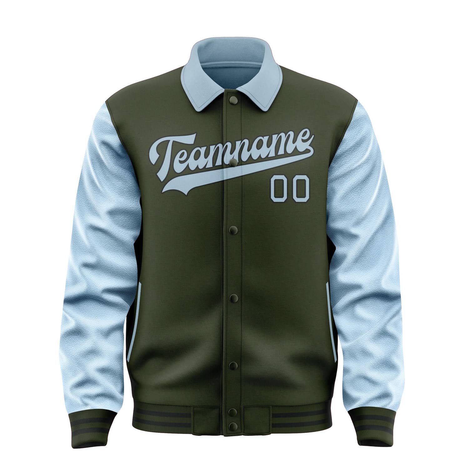 Custom Olive Light Blue Jacket