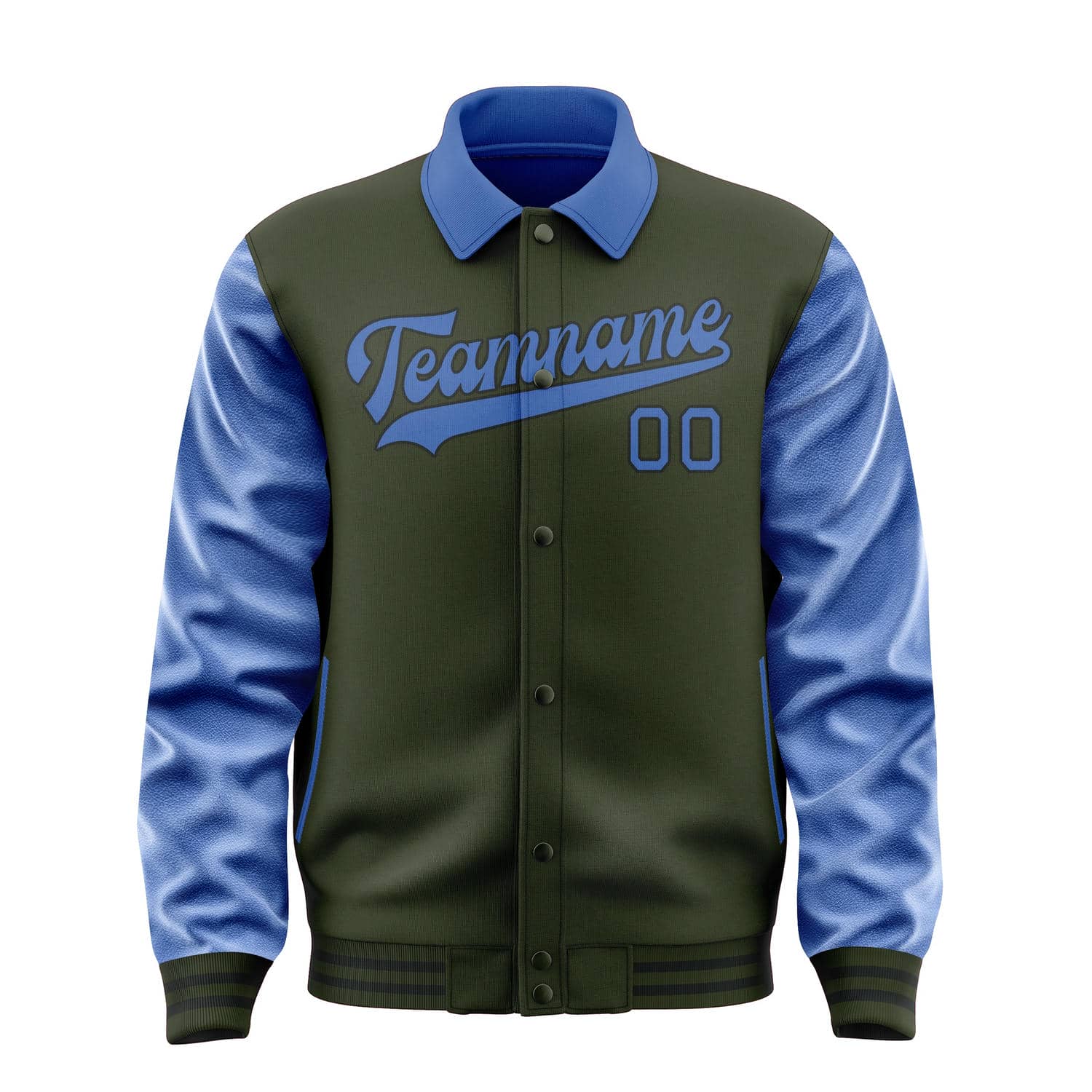Custom Olive Sky Blue Jacket