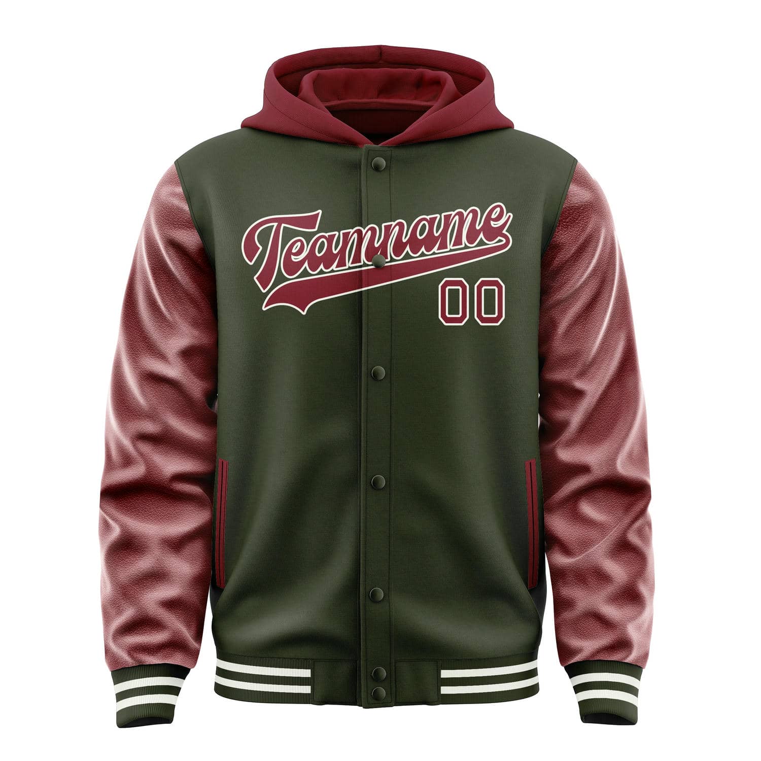 Custom Olive Crimson Red Jacket