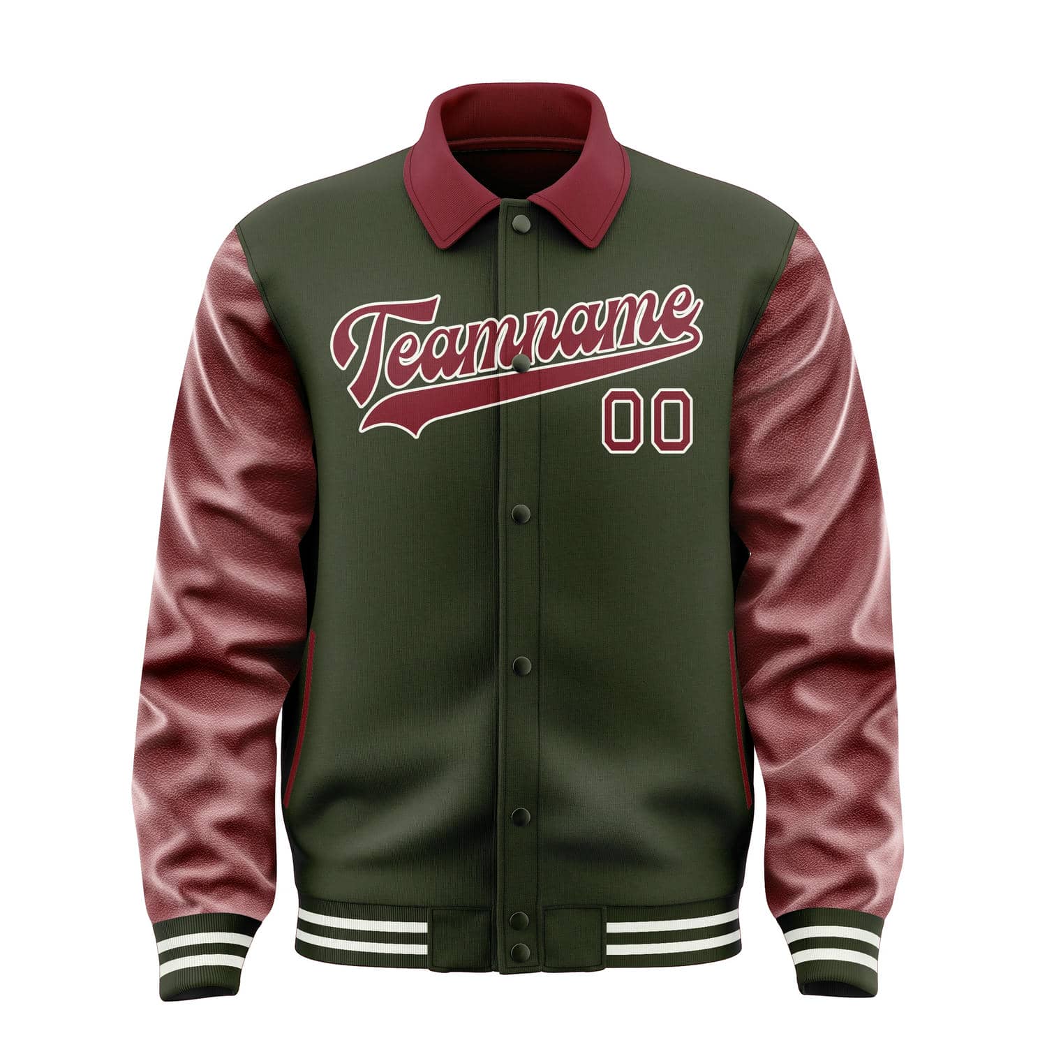 Custom Olive Crimson Red Jacket