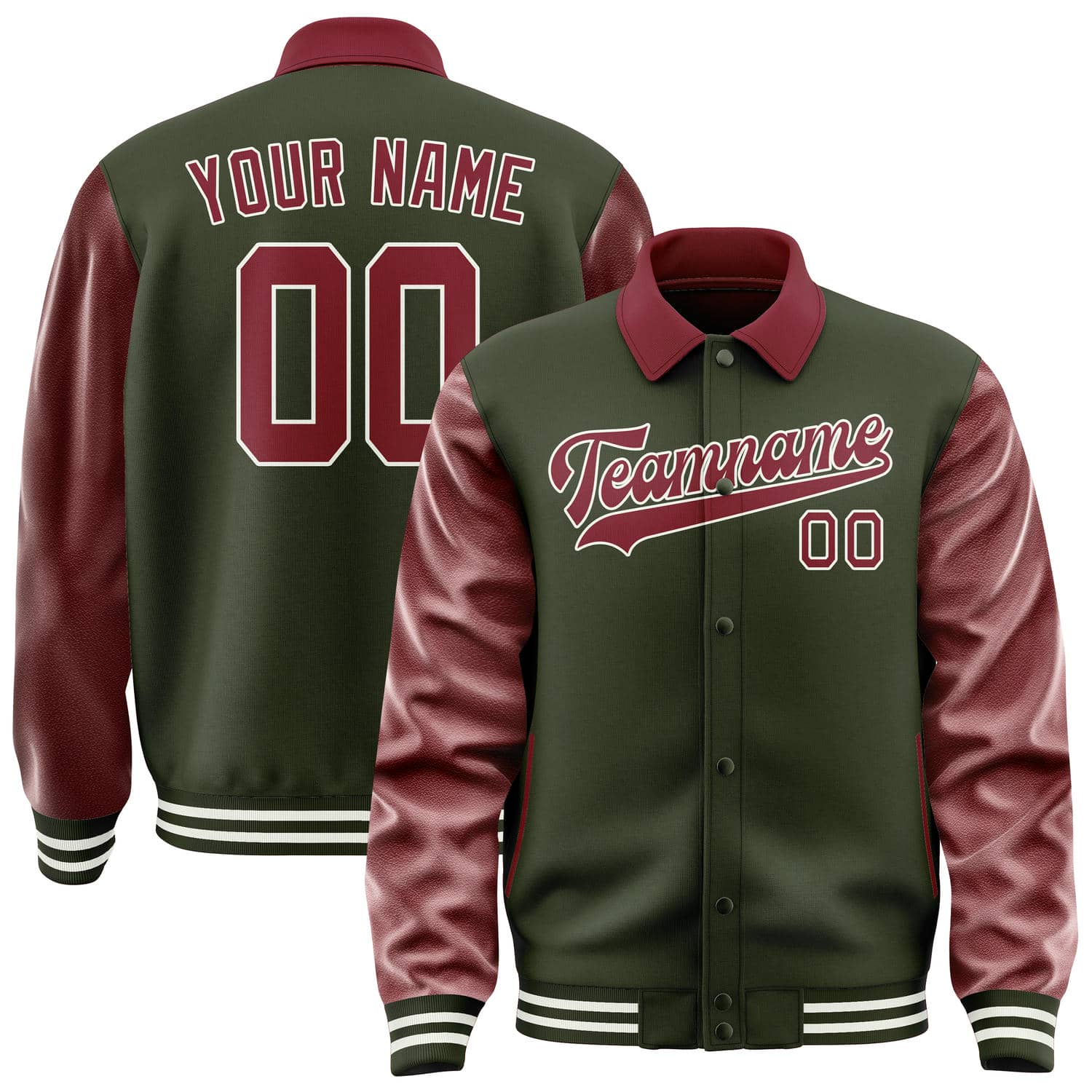 Custom Olive Crimson Red Jacket