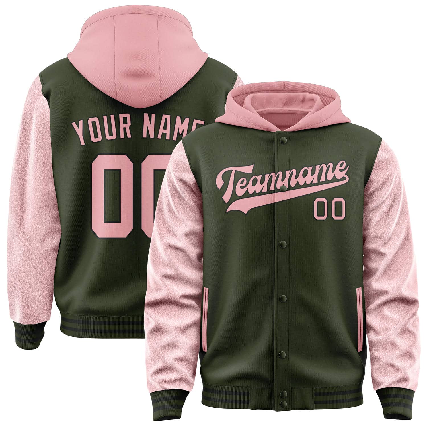 Custom Olive Light Pink Jacket