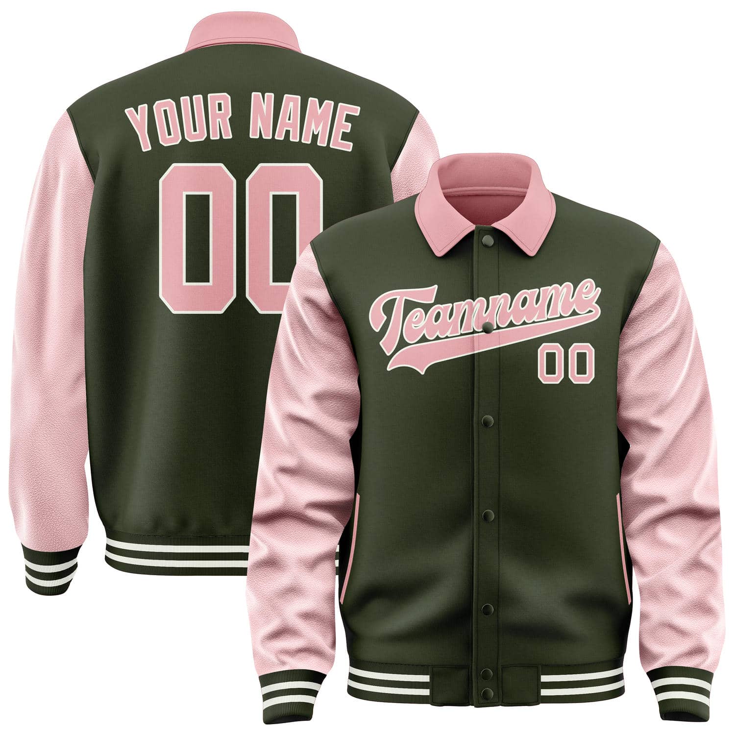 Custom Olive Light Pink Jacket