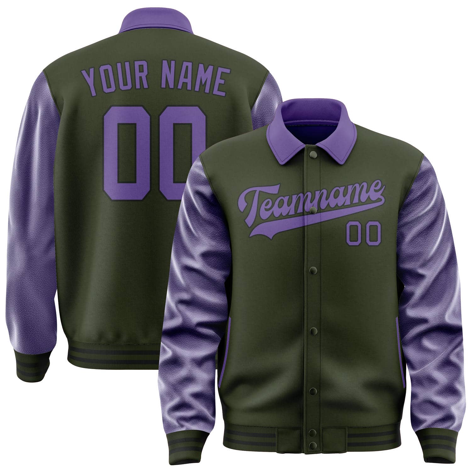 Custom Olive Light Purple Jacket