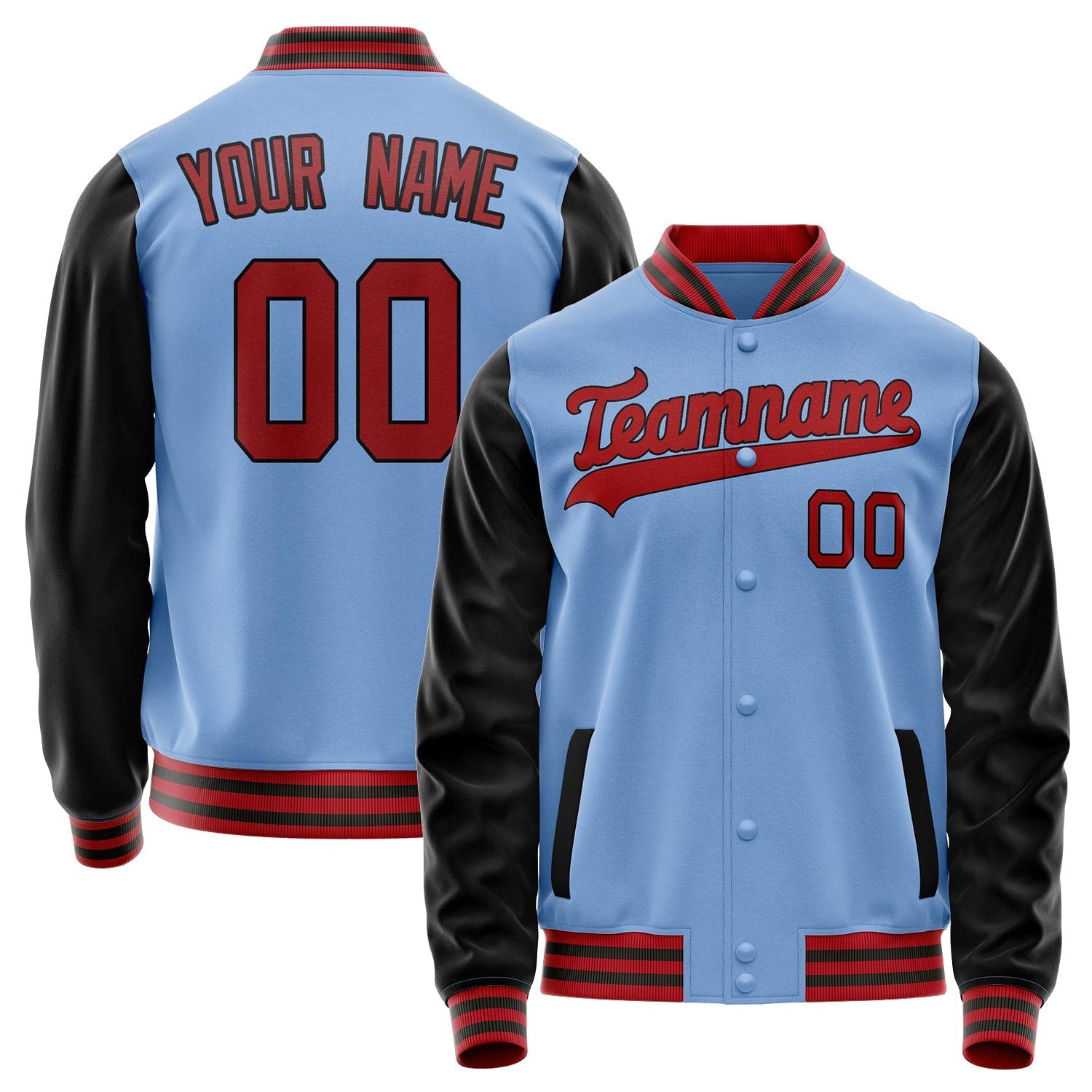 Custom Light-Blue Crimson Solid Color Varsity Letterman Jacket JA02240617JC257