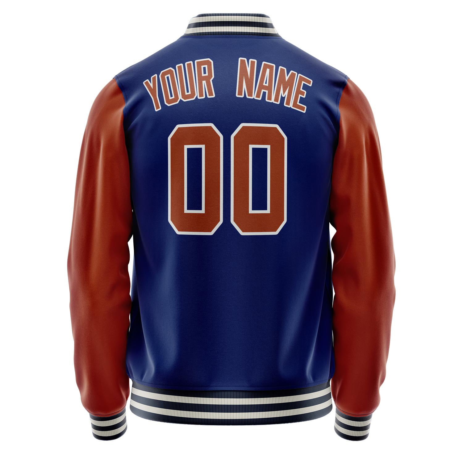 Custom Royal Brown Solid Color Varsity Letterman Jacket JA02240617XF544