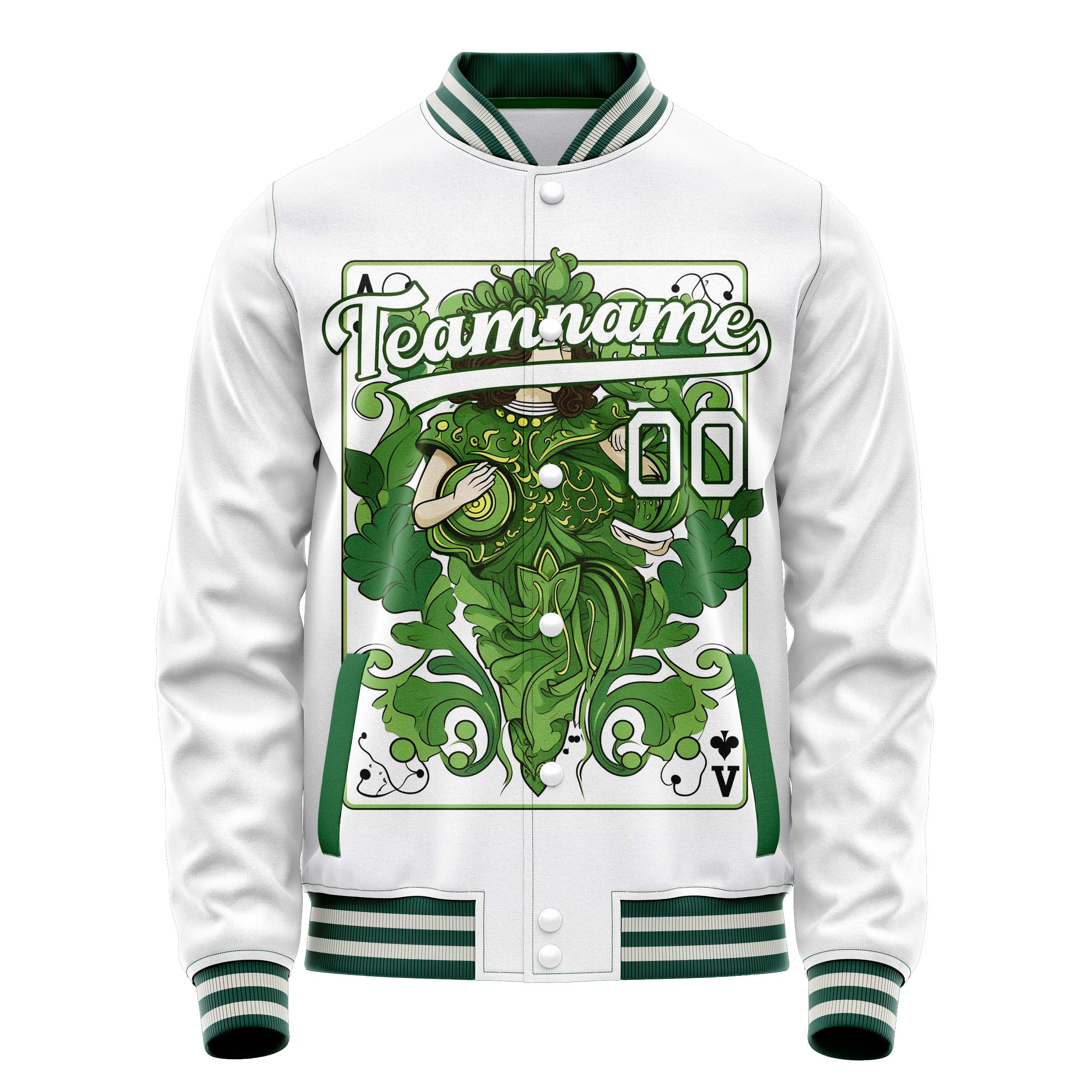 Custom Green Leaf Playing Cards Jacket