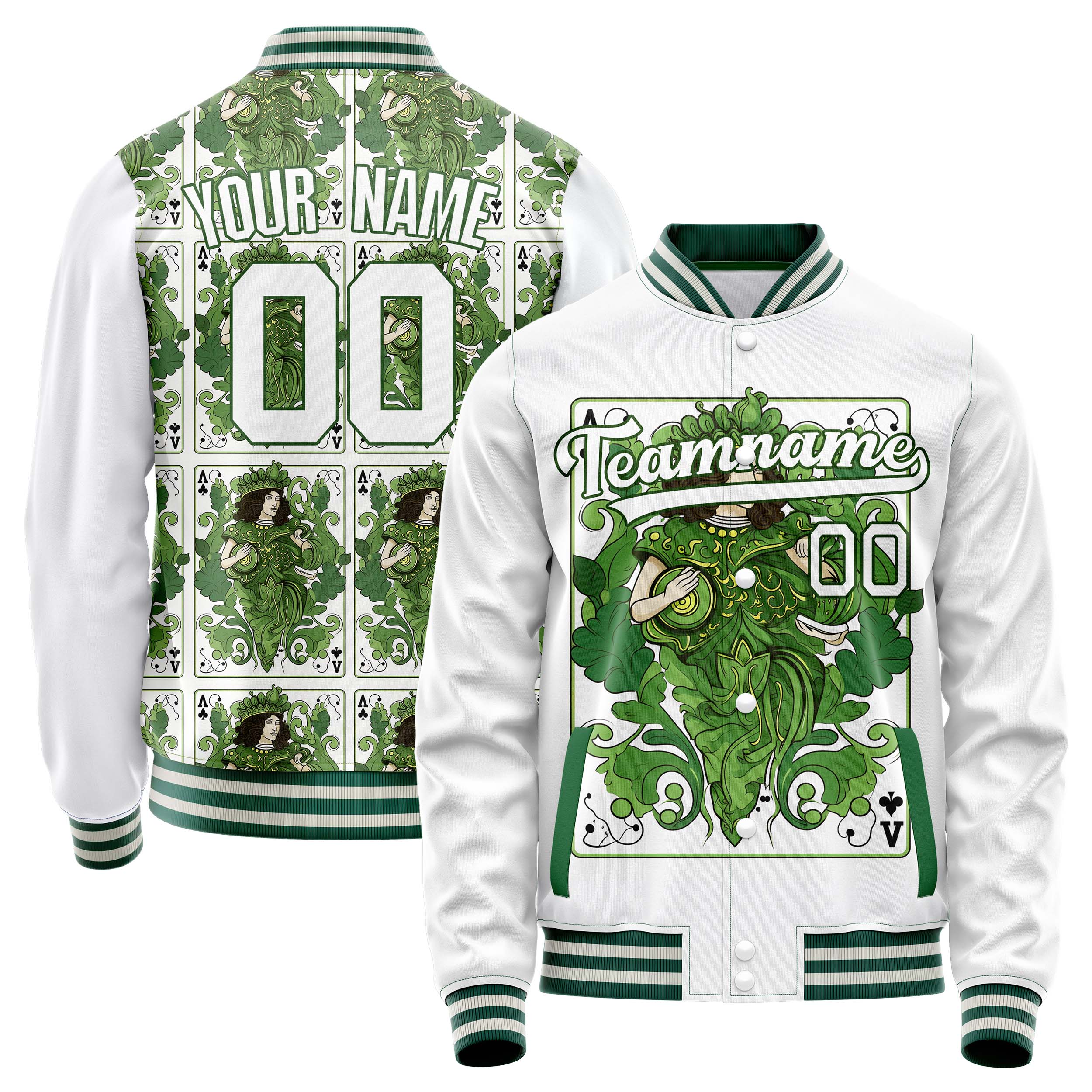 Custom Green Leaf Playing Cards Jacket JA02240824PA008