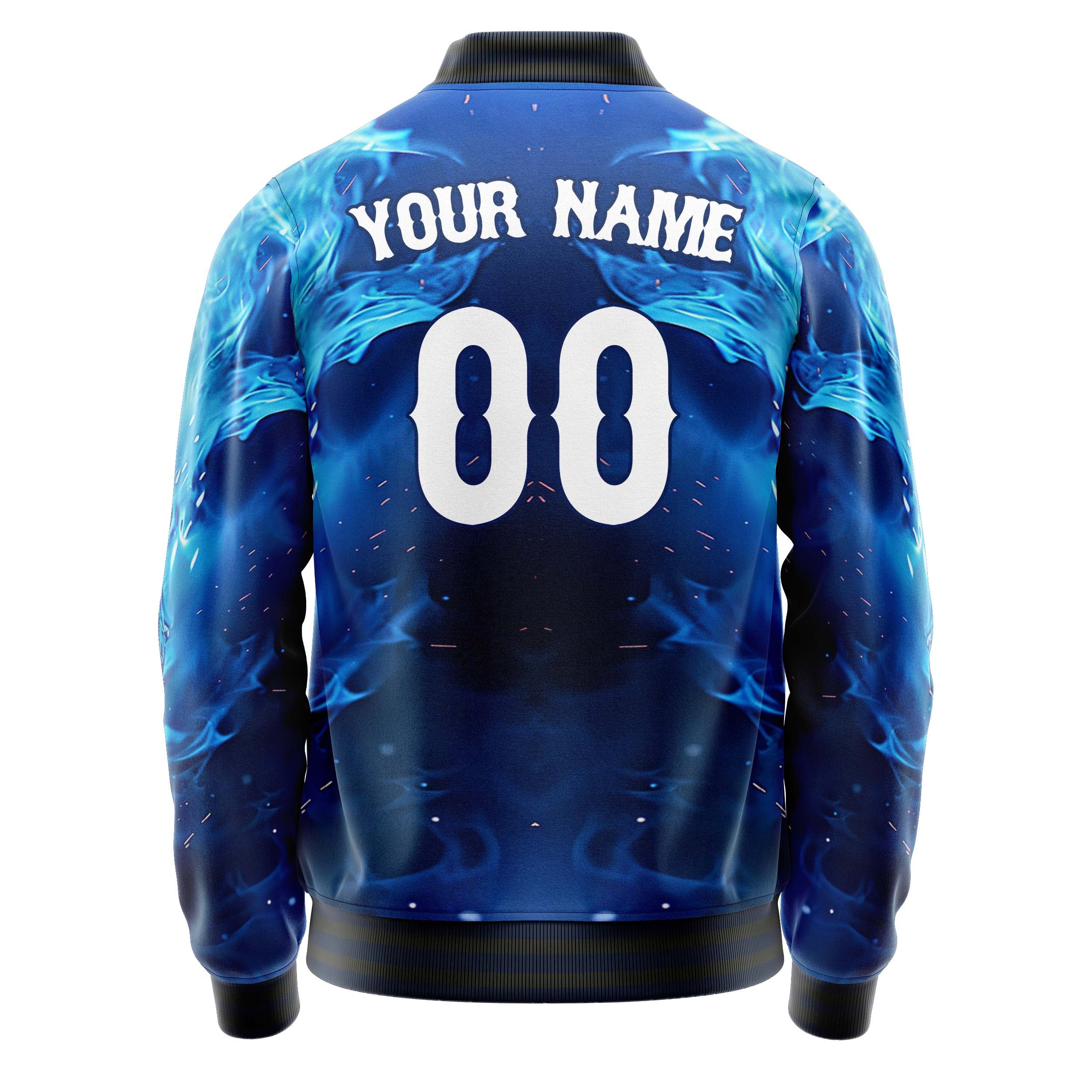 Custom Blue Flame Skull Jacket
