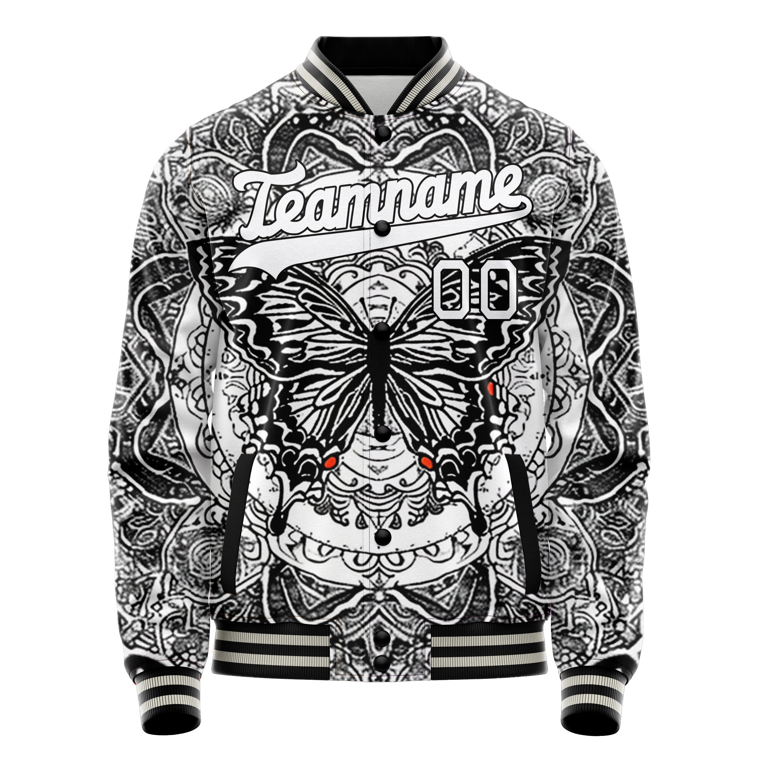 Custom Black and White Butterfly Jacket