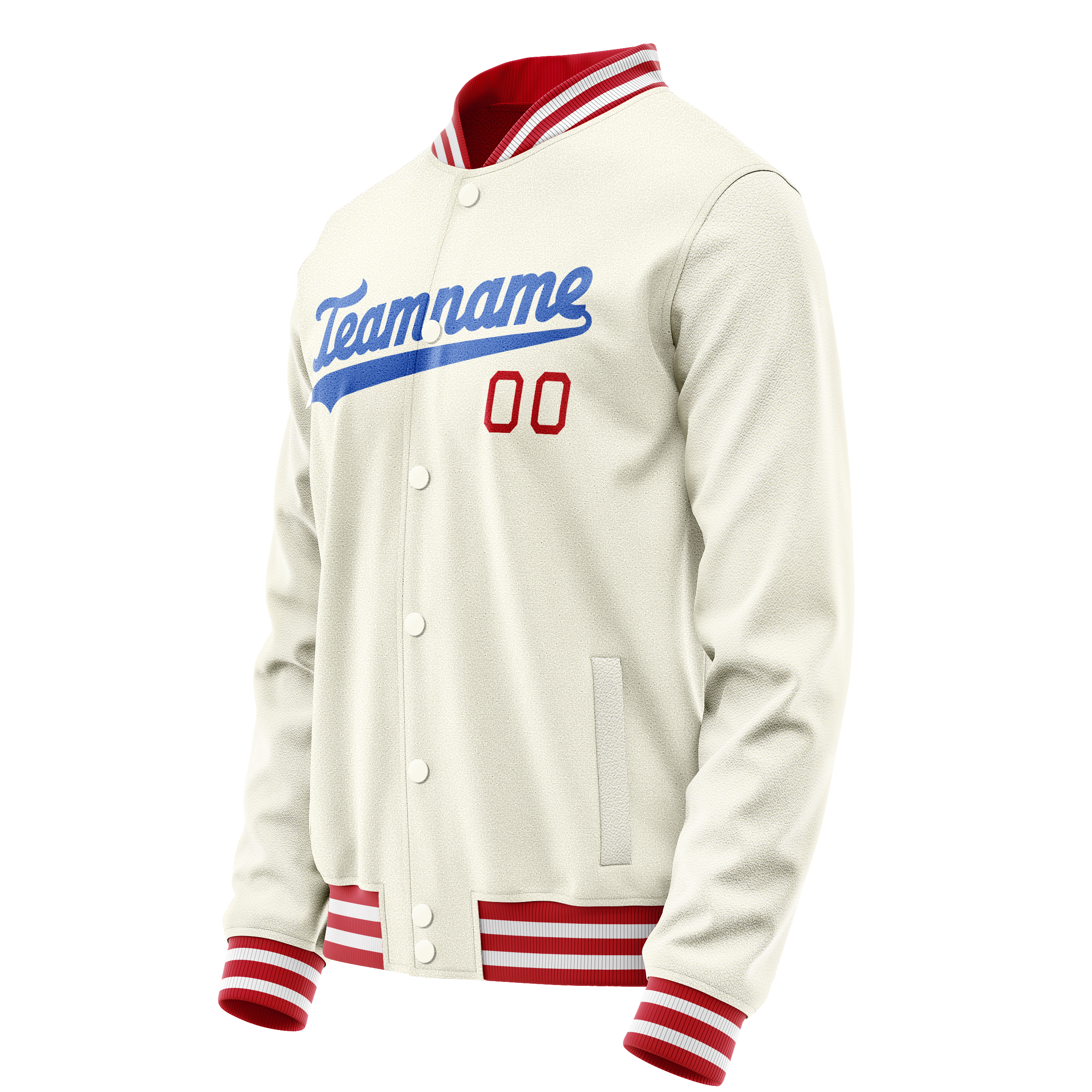 Custom Cream Royal Solid Color Varsity Letterman Jacket JA02240617JC115