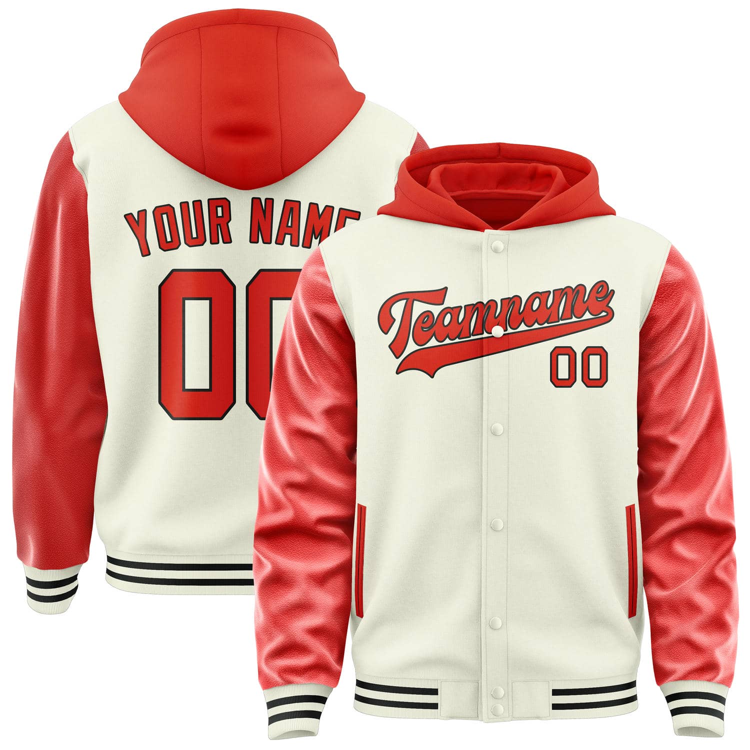 Custom Cream Orange Red Jacket