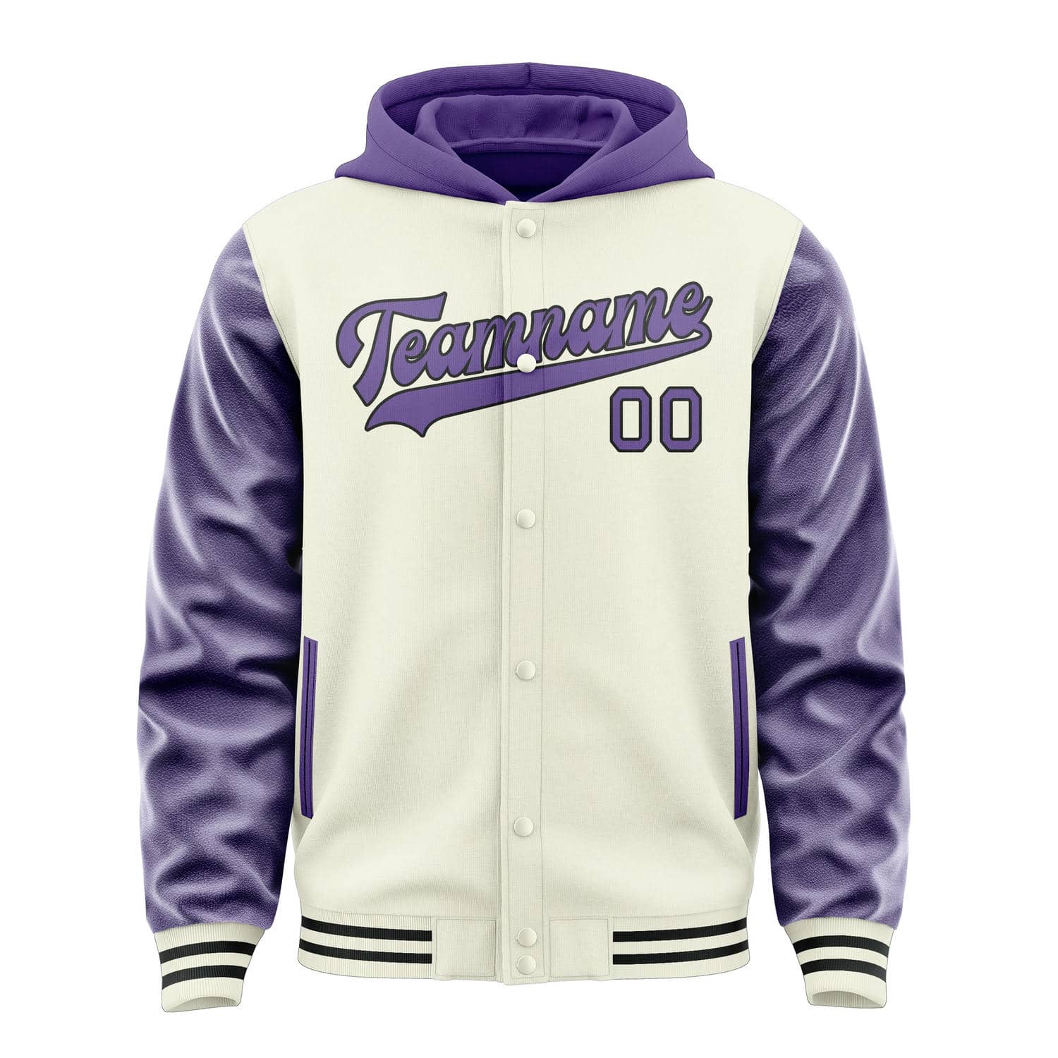 Custom Cream Light Purple Jacket