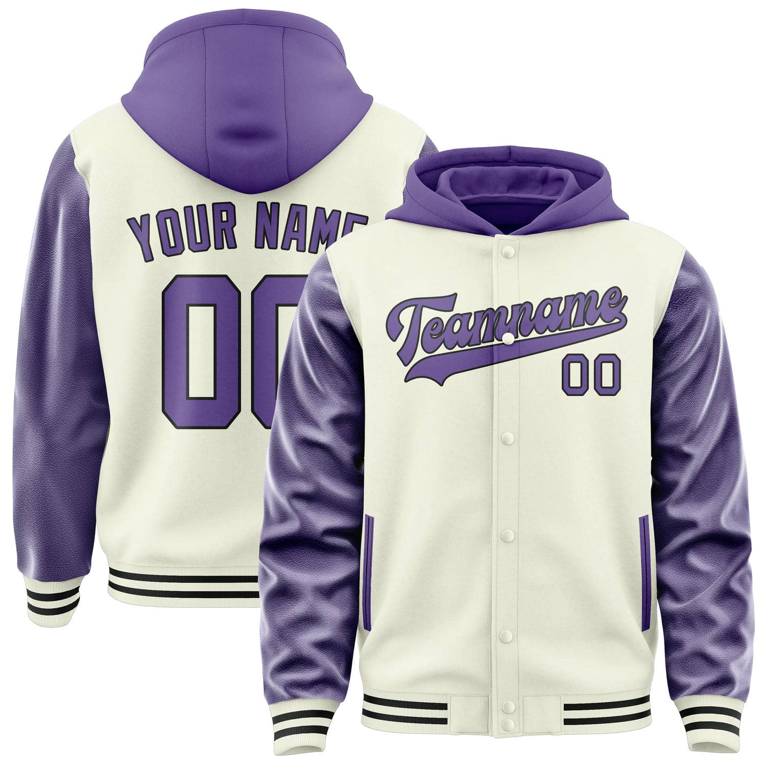 Custom Cream Light Purple Jacket
