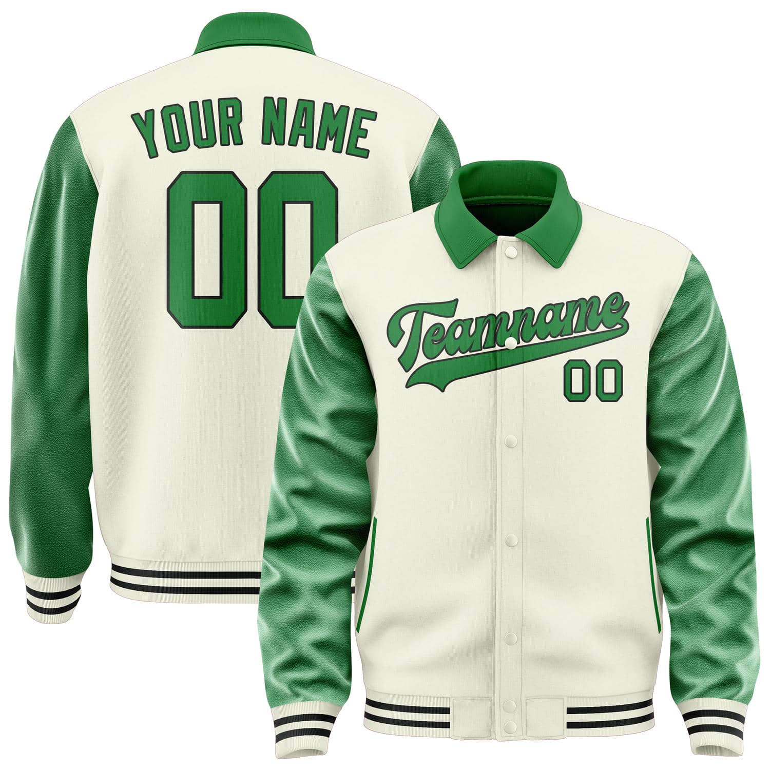 Custom Cream Emerald Green Jacket