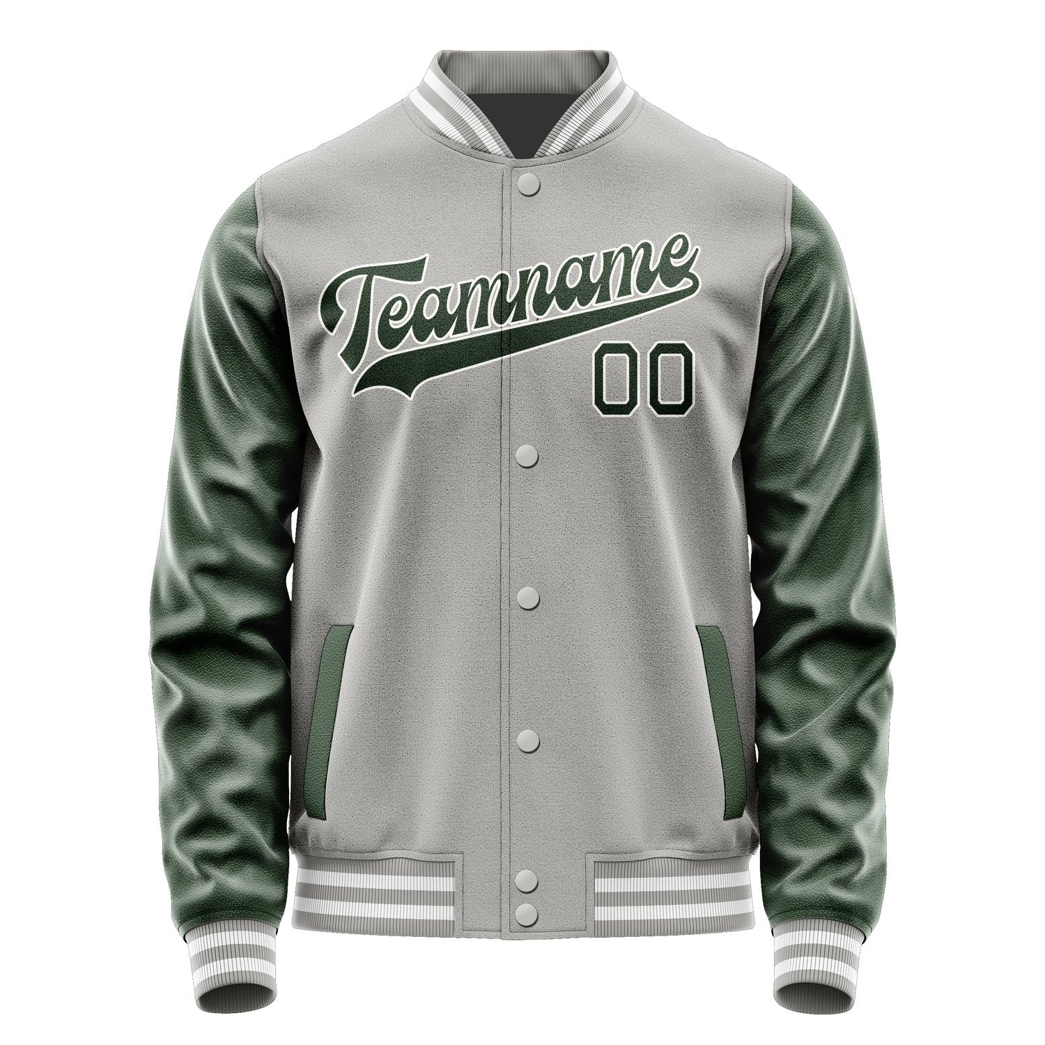 Custom Gray Dark Green Jacket JA0404060418B31806