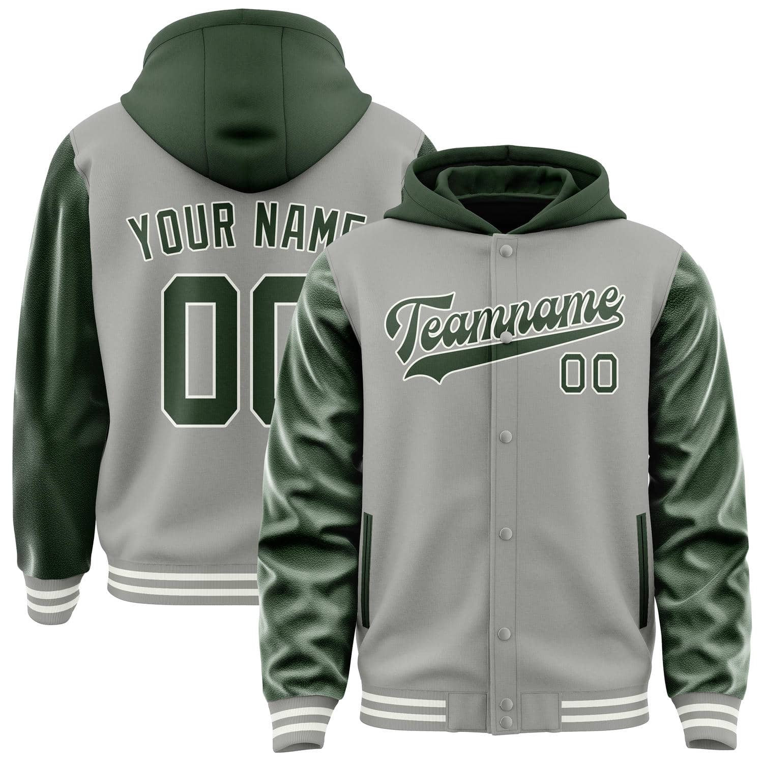 Custom Gray Dark Green Jacket