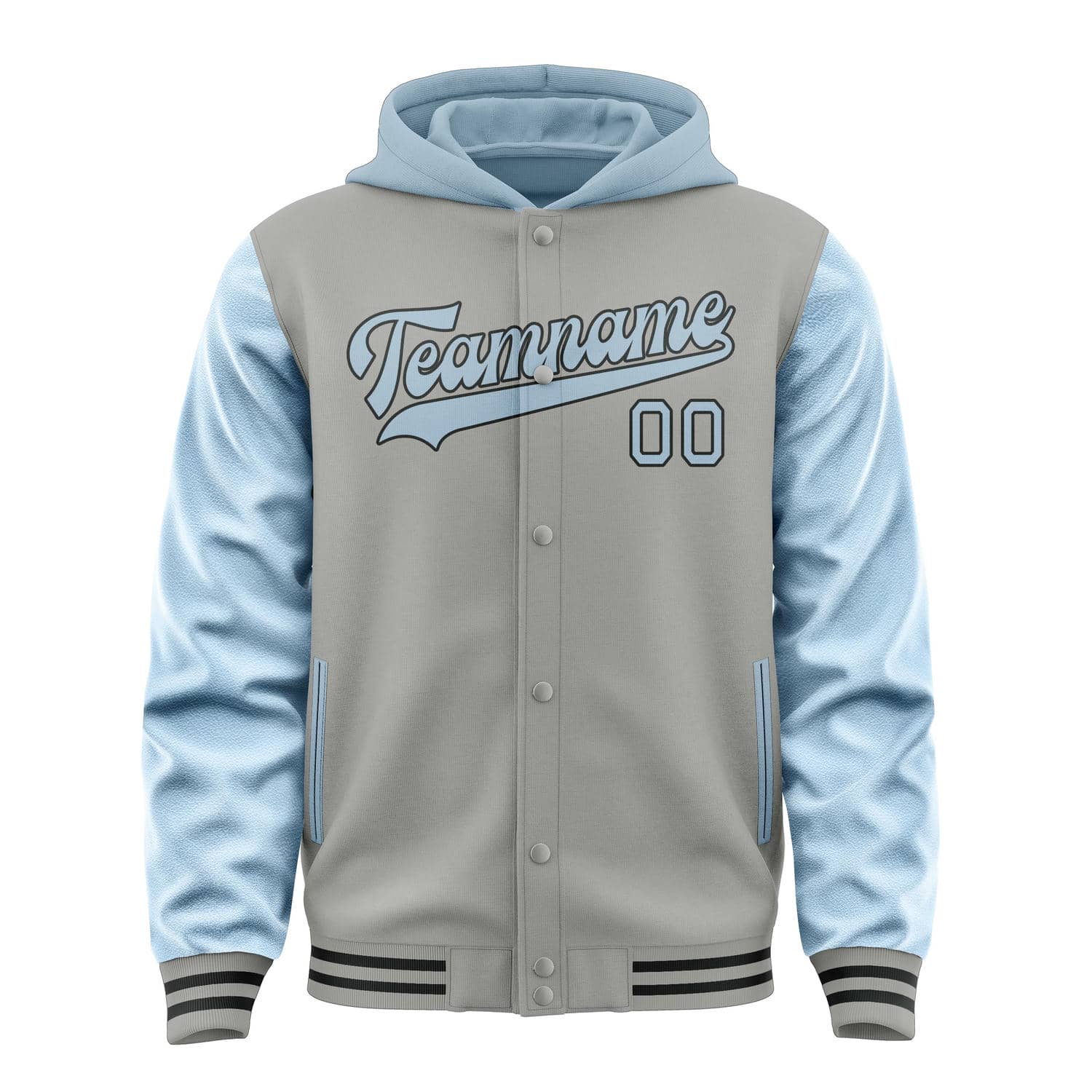 Custom Gray Light Blue Jacket