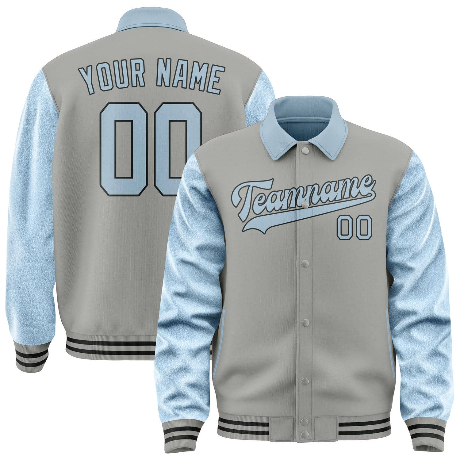 Custom Gray Light Blue Jacket