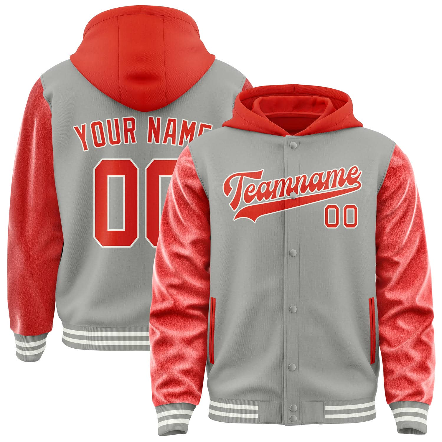 Custom Gray Orange Red Jacket