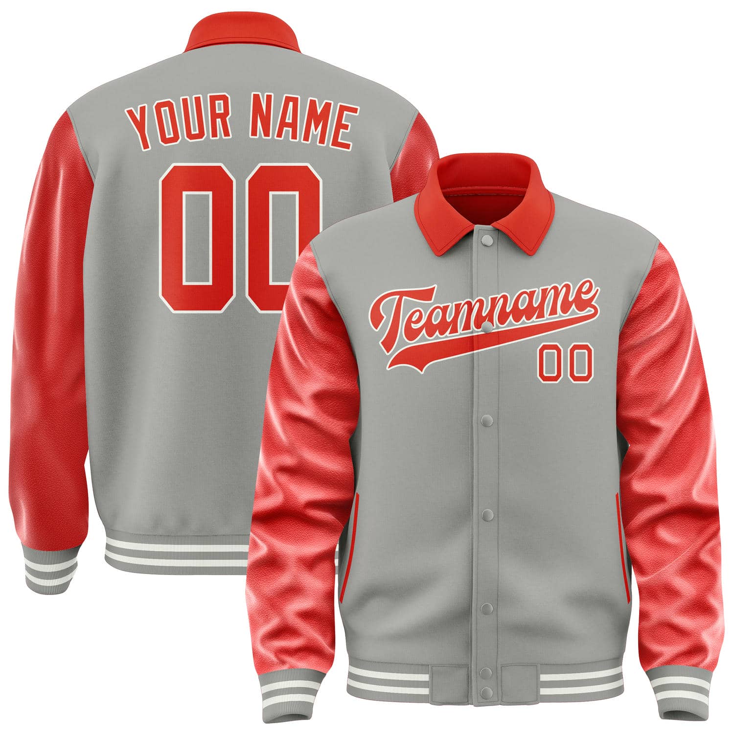 Custom Gray Orange Red Jacket