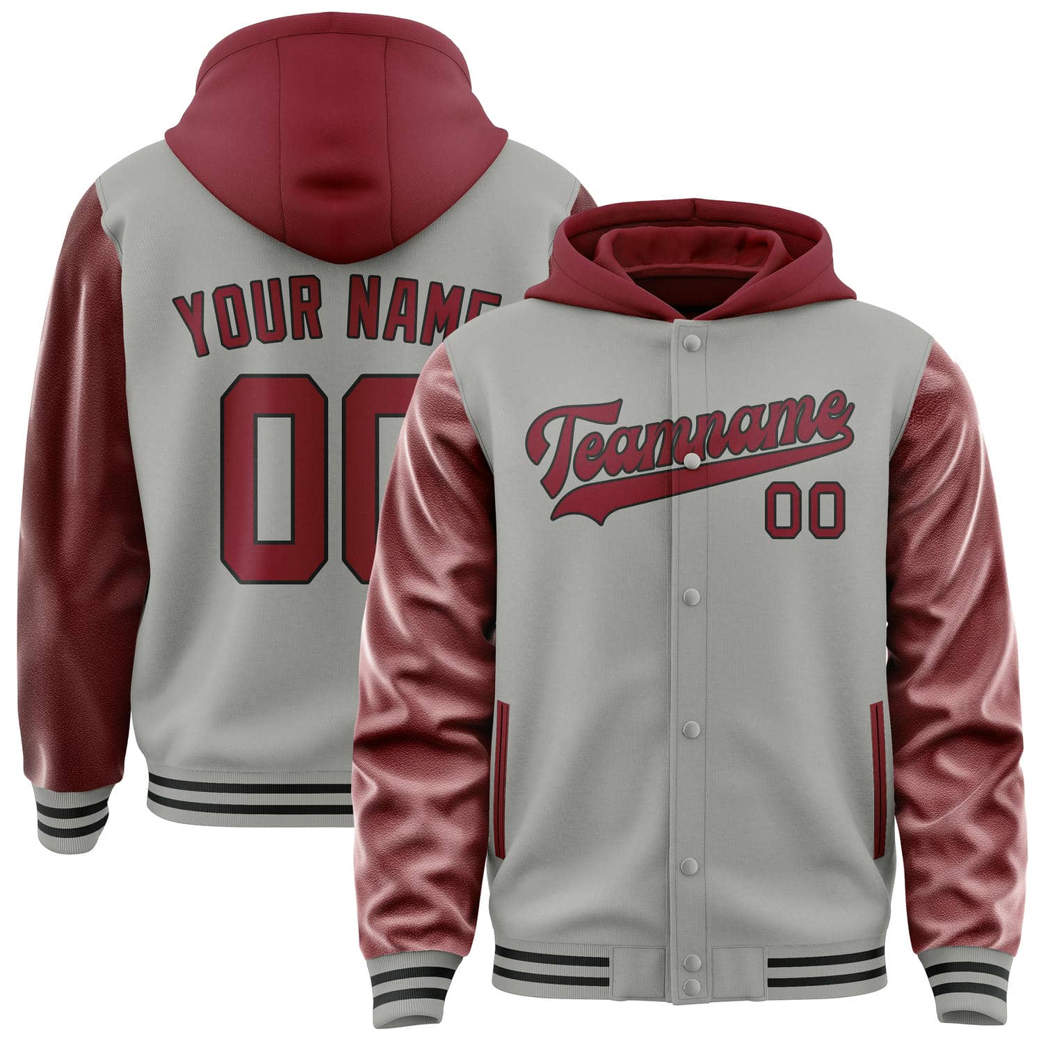 Custom Gray Crimson Red Jacket