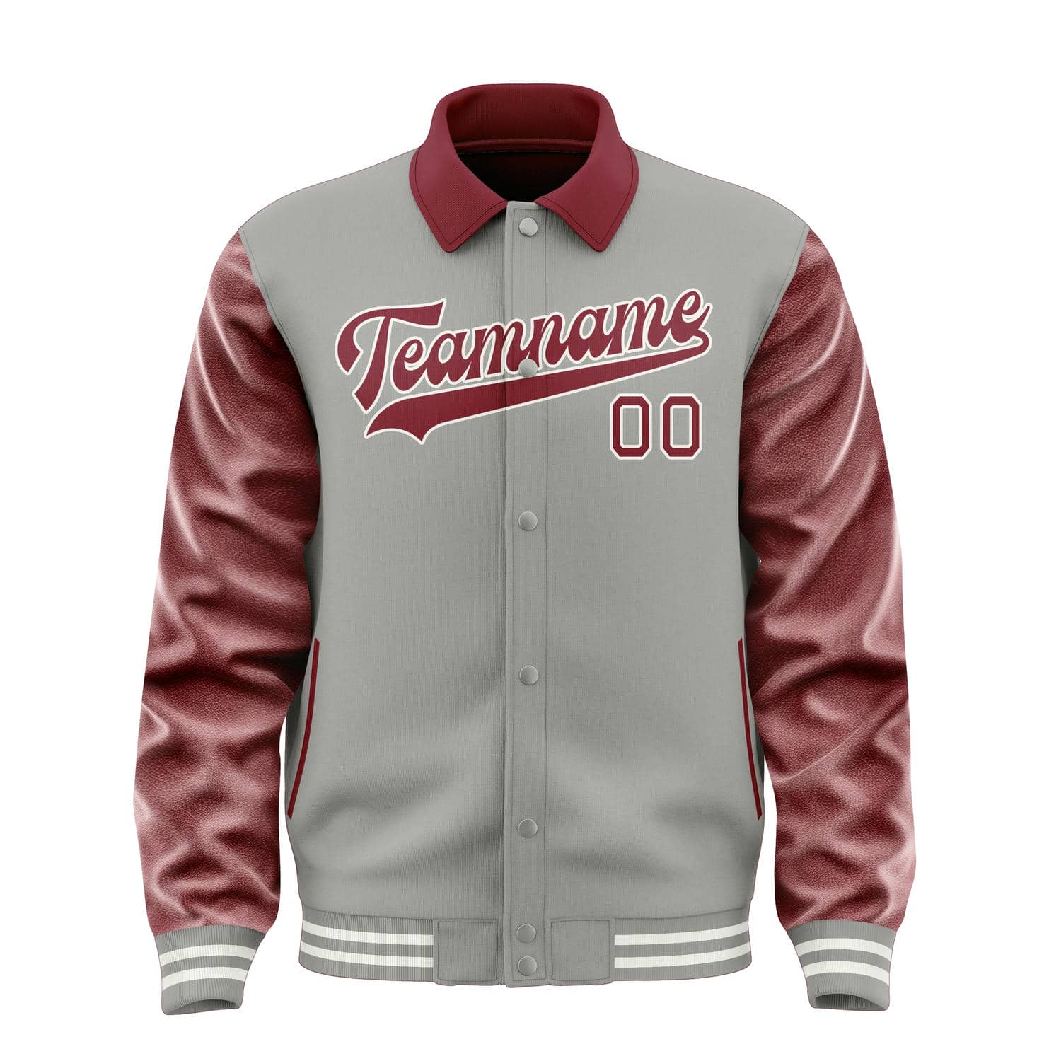 Custom Gray Crimson Red Jacket