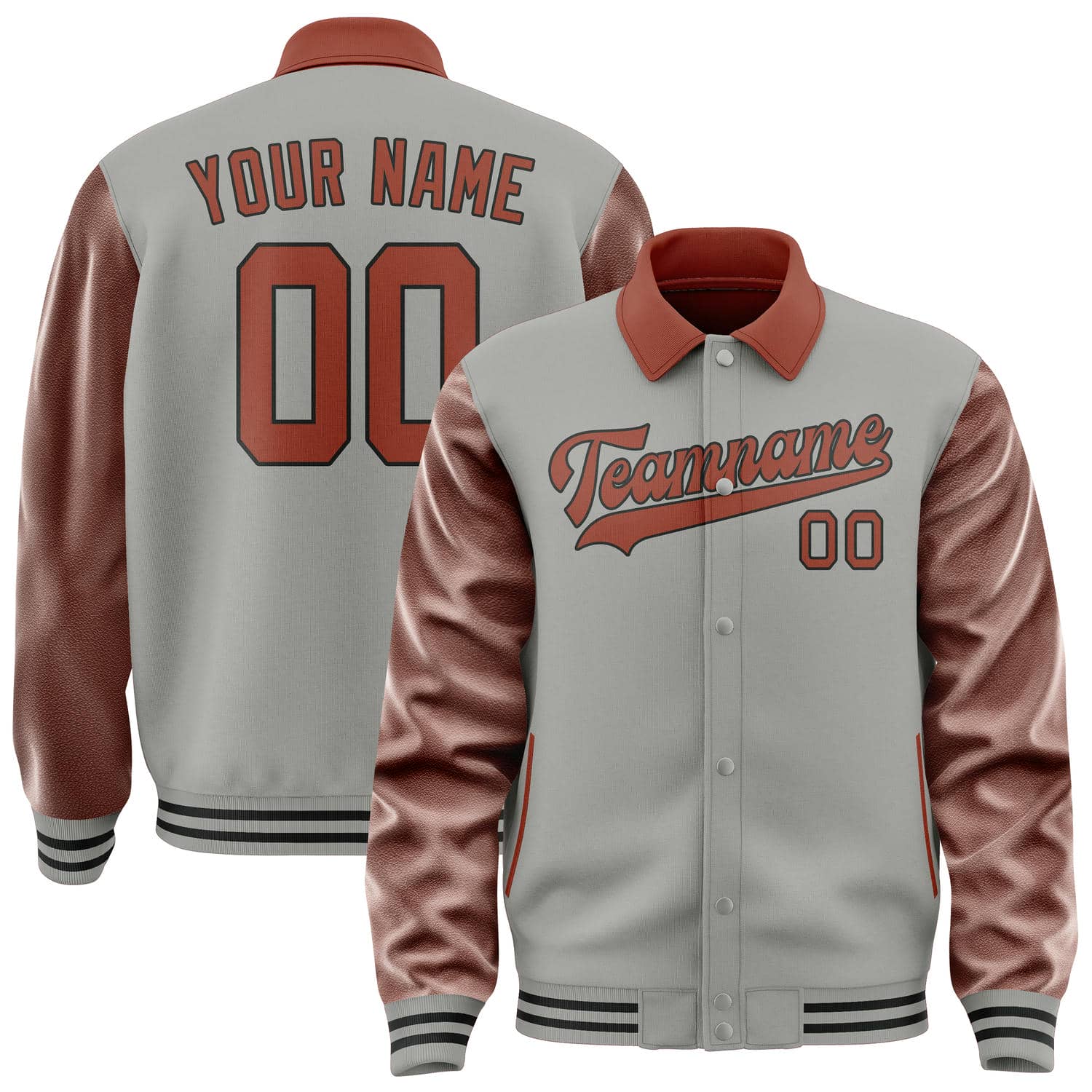 Custom Gray Coral Red Jacket