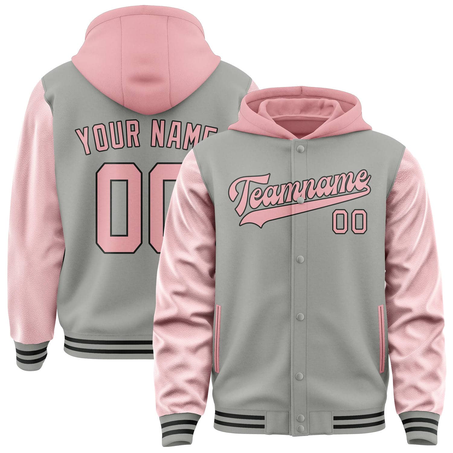 Custom Gray Light Pink Jacket