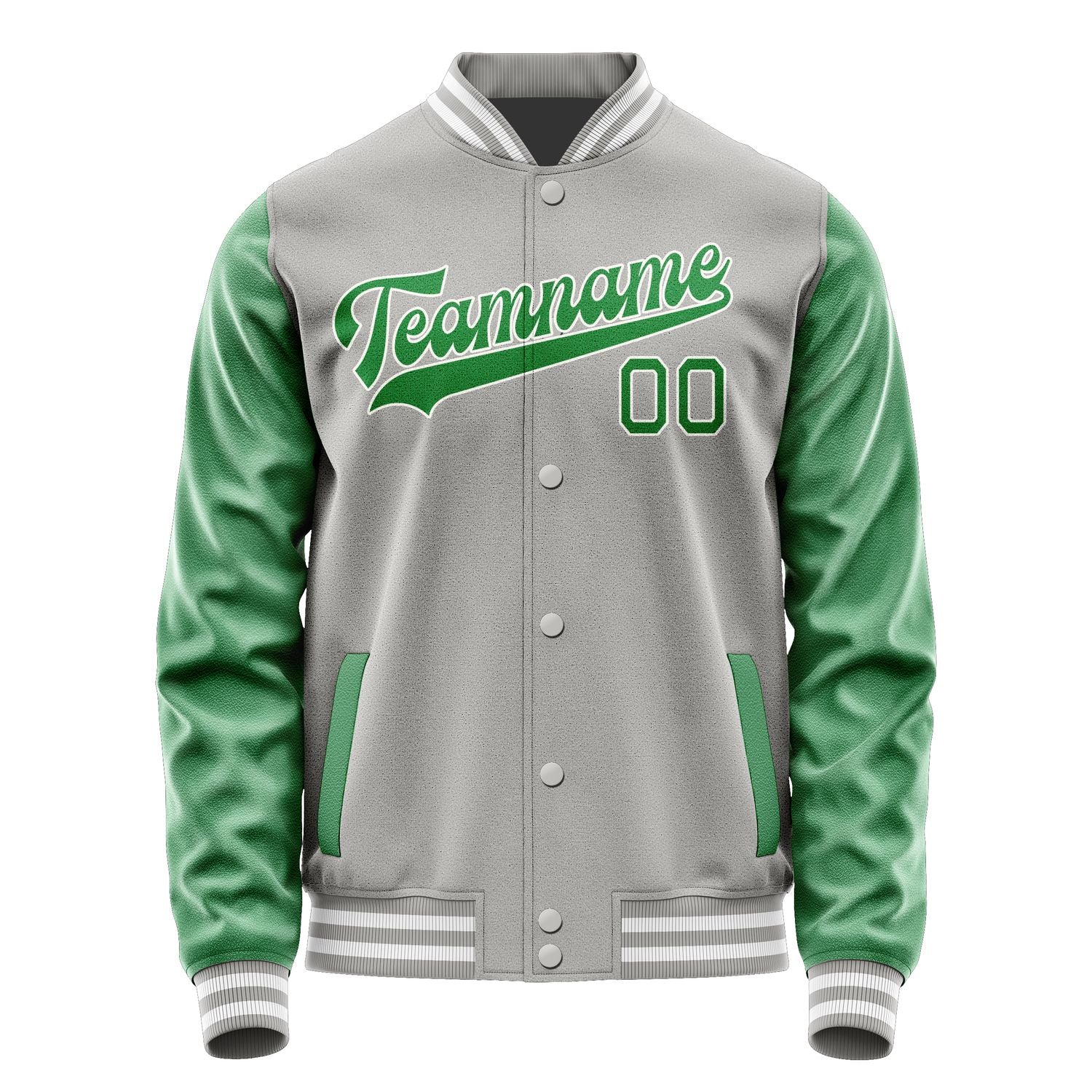 Custom Gray Emerald Green Jacket JA0404240418B31824