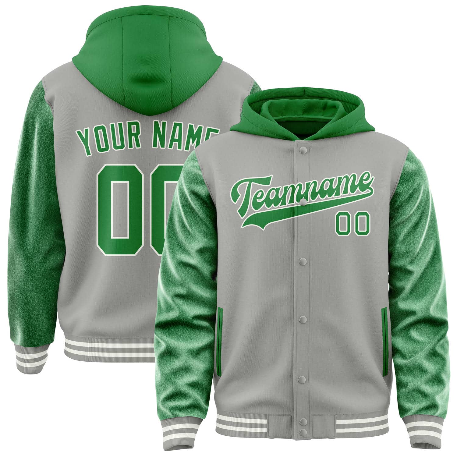 Custom Gray Emerald Green Jacket