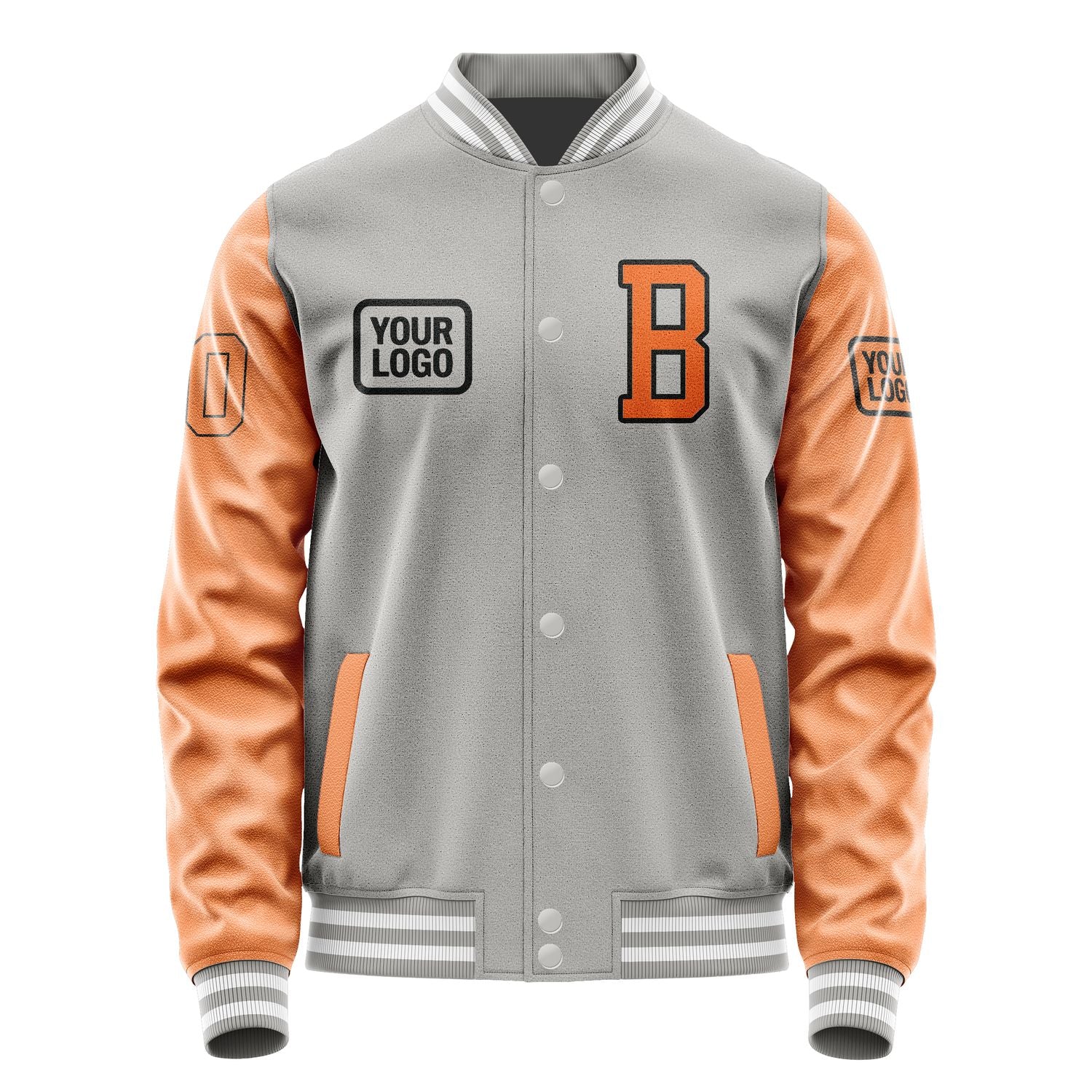 Custom Gray Orange Jacket JA040428041817282817