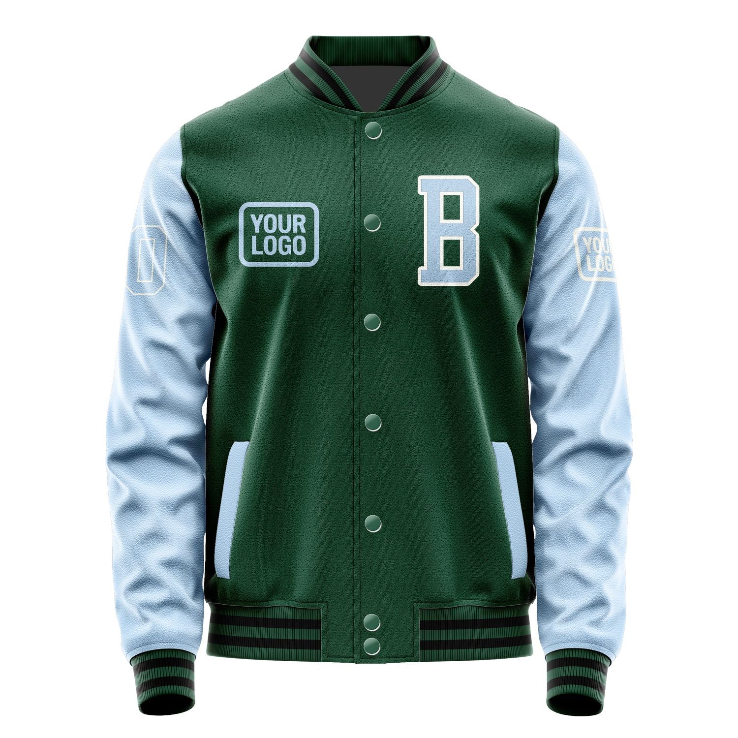 Custom Green Light Blue Jacket JA050508051718080818